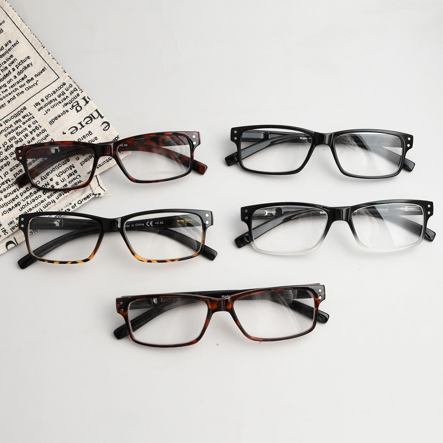 BLUELESS Reading Glasses 5-Pack +3.25 for Men & Women | Home & Office Use