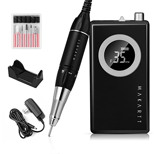 Makartt Rechargeable Nail Drill Kit 35000RPM - Professional E File for Acrylic & Gel Nails - Home & Salon Use