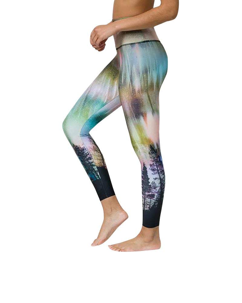 Onzie Flow Highrise Basic Midi Leggings 2029 - Northern Lights Print - XS - Yoga Pants for Women - Perfect for Yoga, Pilates & Workout