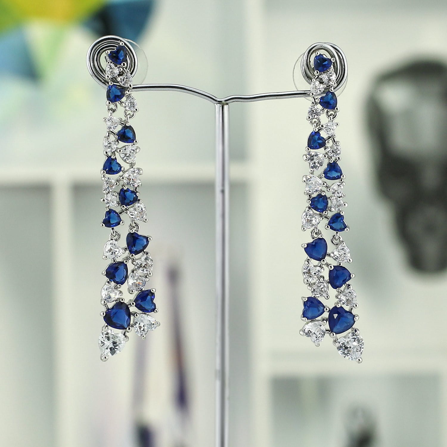 Crystal Cubic Zirconia CZ Copper Water Drop Dangle Earrings for Women - Elegant Fashion Jewelry Gift for Party, Wedding & Special Occasions