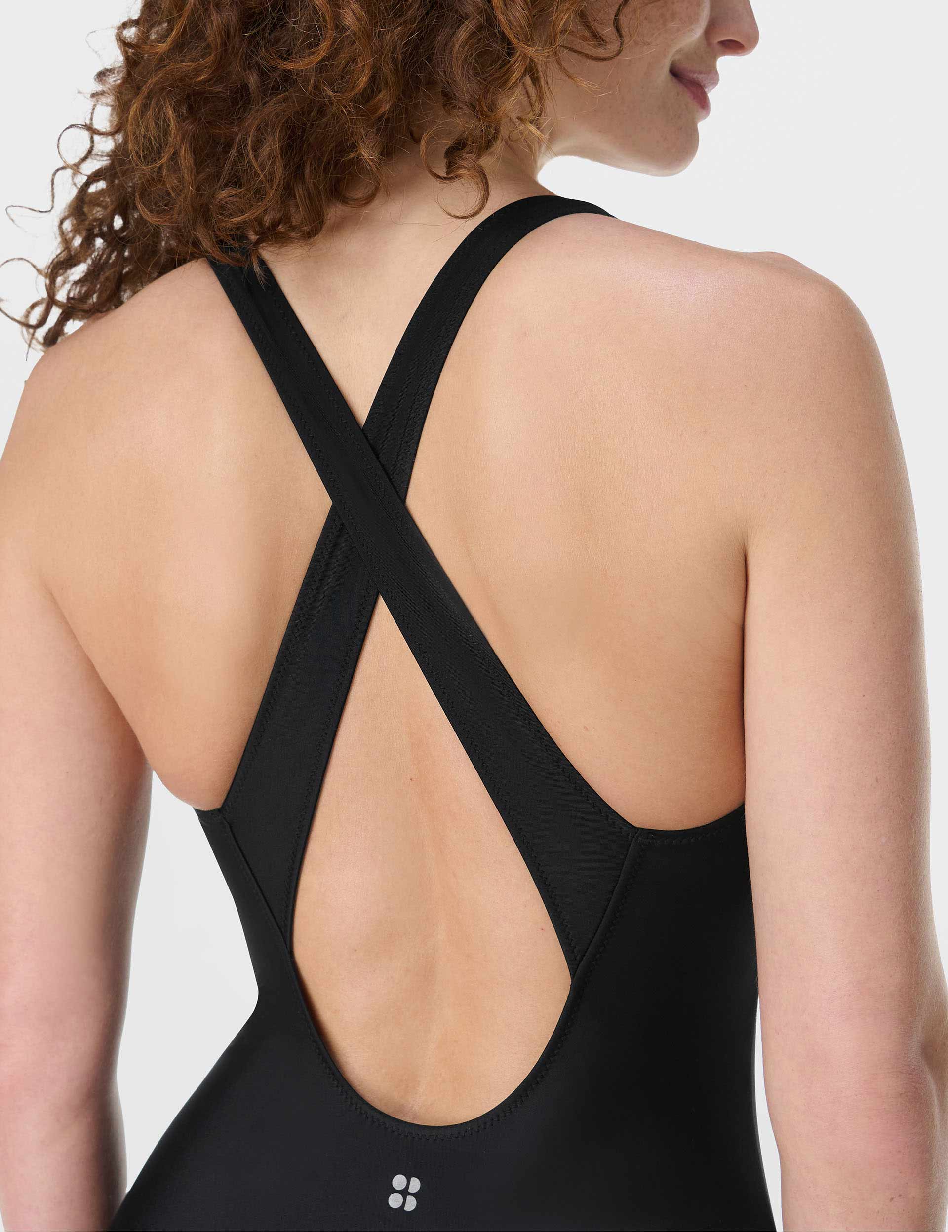 HydroPower High-Performance Swimsuit for Women - Black - Perfect for Competitive Swimming, Triathlons & Beach Activities