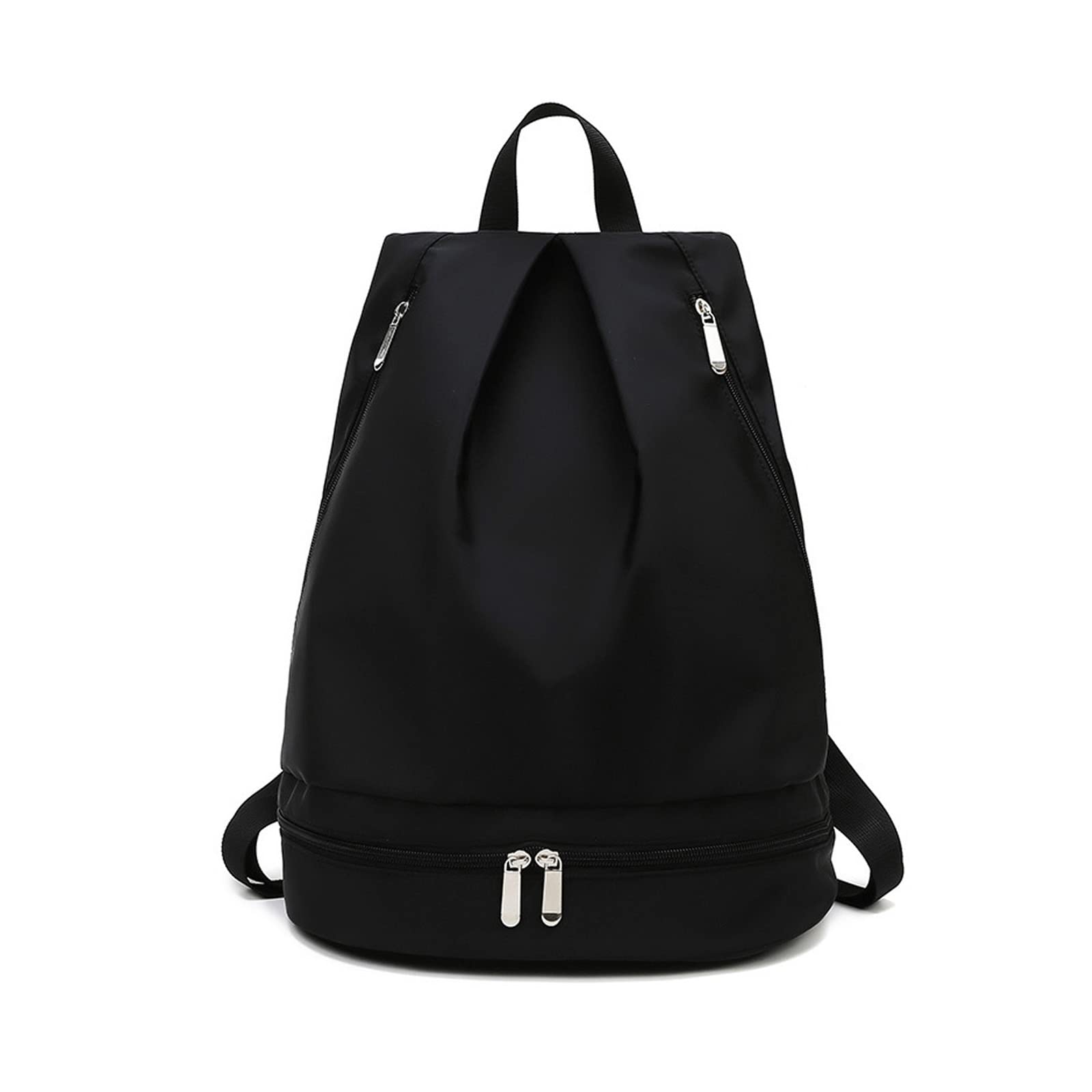 FANDARE Ultra-Light Gym Backpack for Men & Women - Water-Resistant Sports Bag with Wet/Dry Separation Pockets & Shoe Compartment - Perfect for Workout, Swimming, Travel & Hospital Use - Black