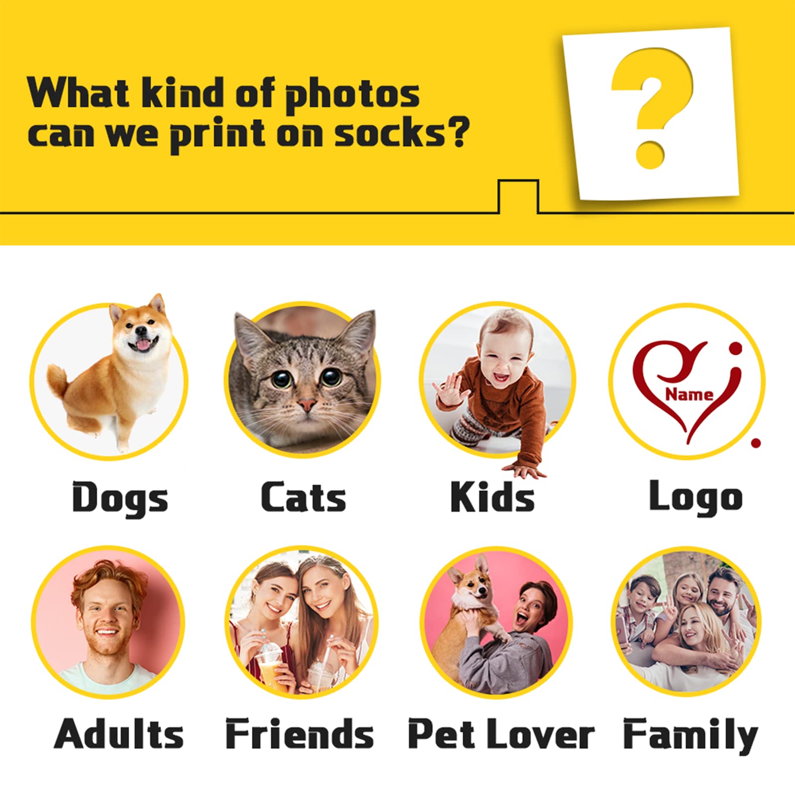 Custom Photo Socks - Personalized Pet Dog Face Crew Socks for Men & Women | Unique Gift for Couples, Family & Pet Lovers | Great for Holidays, Birthdays & Special Occasions