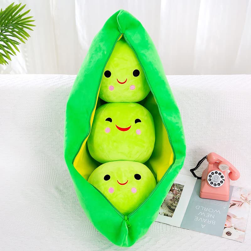 Remhumhai 25CM Anime Pea Pods Plush Toy - Soft Stuffed Cartoon Character Doll for Kids, Gift, Bedroom Decor & Cute Collectible