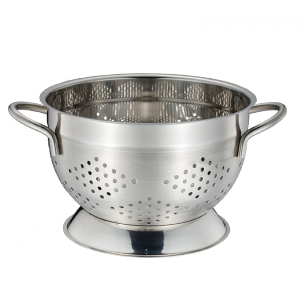 Stainless Steel Fruit and Vegetable Colander with Handle - 25.5cm Kitchen Strainer Basket for Washing, Draining Rice, Pasta & Berries | Perfect for Meal Prep, Salad Making & Healthy Cooking