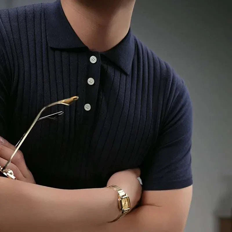British Polo Collar T-Shirt for Men - Classic Casual Cotton Shirt for Everyday Wear, Work & Outings