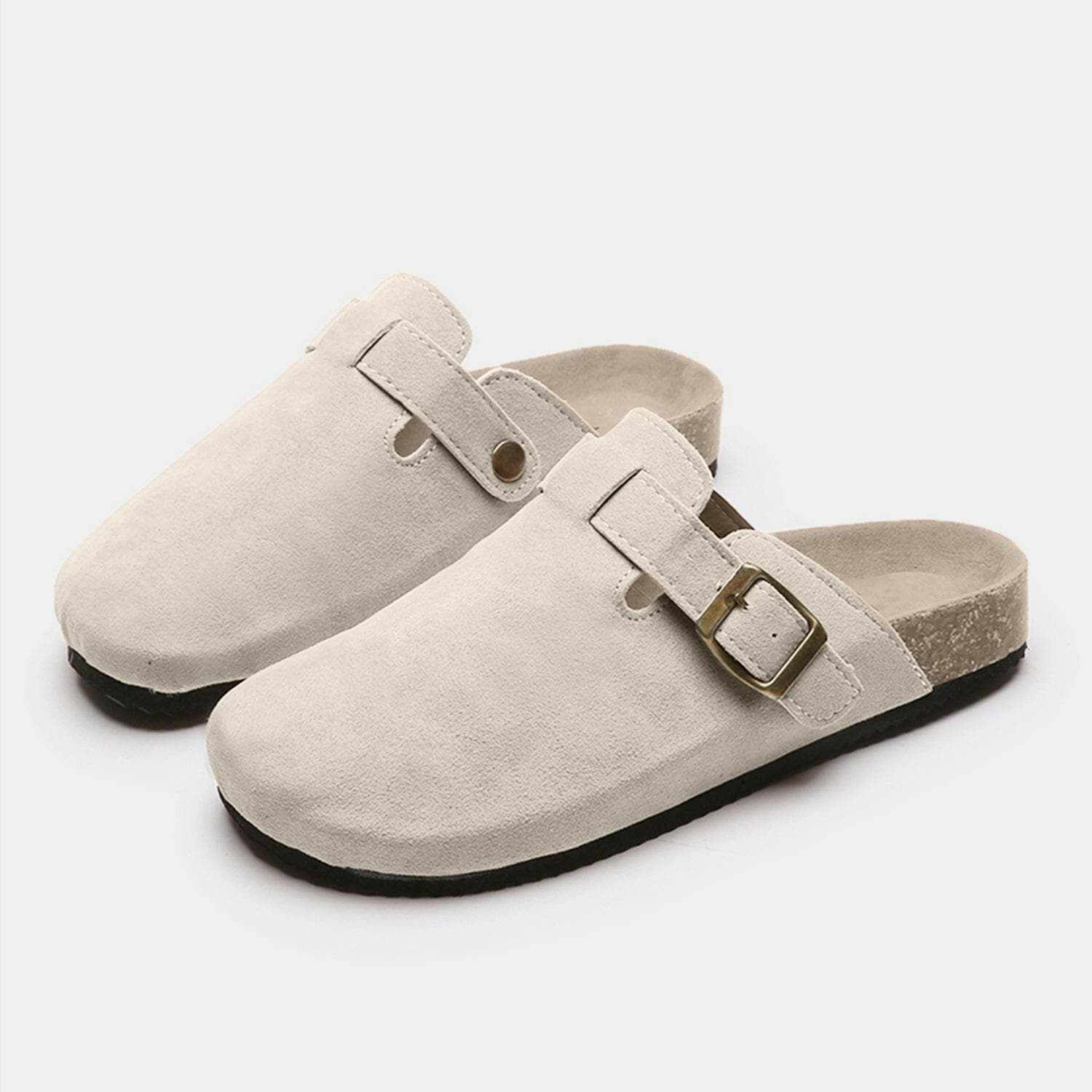 Stylish Suede Closed-Toe Buckle Sandals for Women - Comfortable & Fashionable Summer Shoes for Casual Outings and Beach Walks