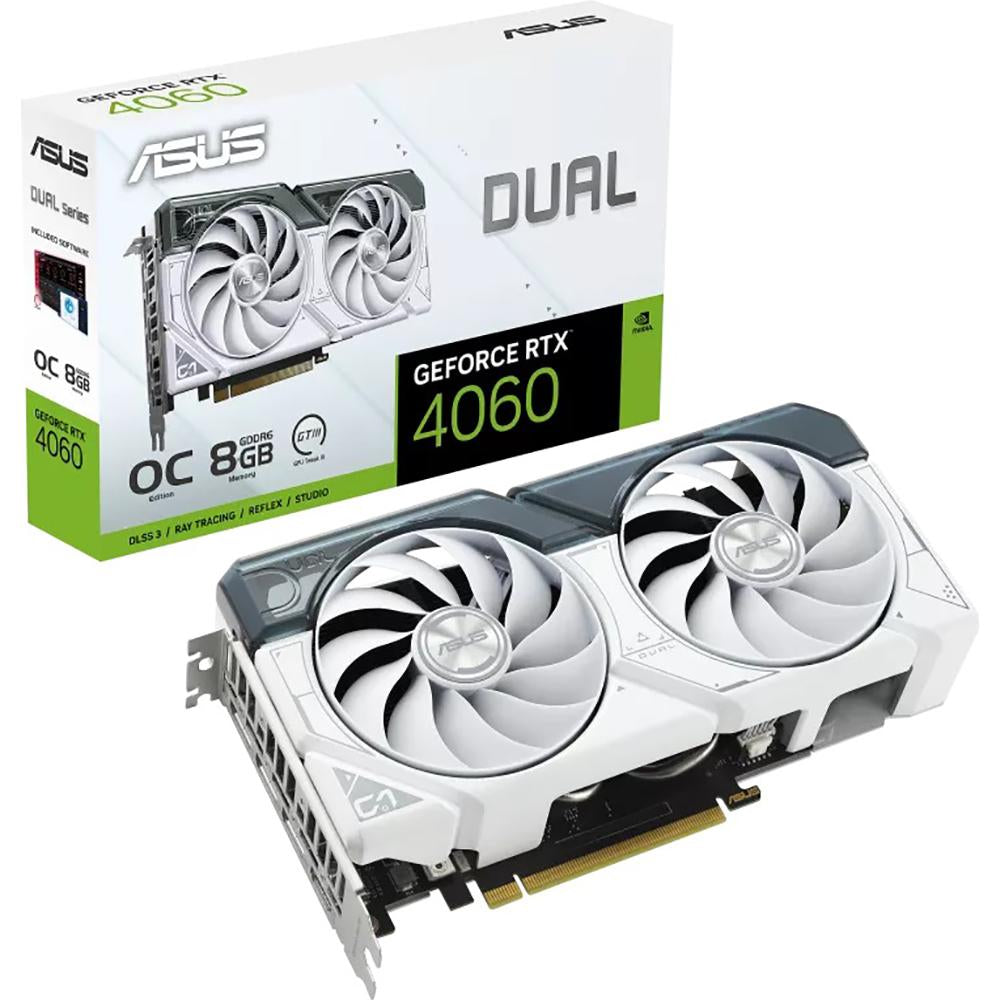 ASUS DUAL GeForce RTX 4060 8GB GDDR6 White Edition Gaming Graphics Card - Perfect for 1080p & 1440p Gaming, Streaming & Content Creation