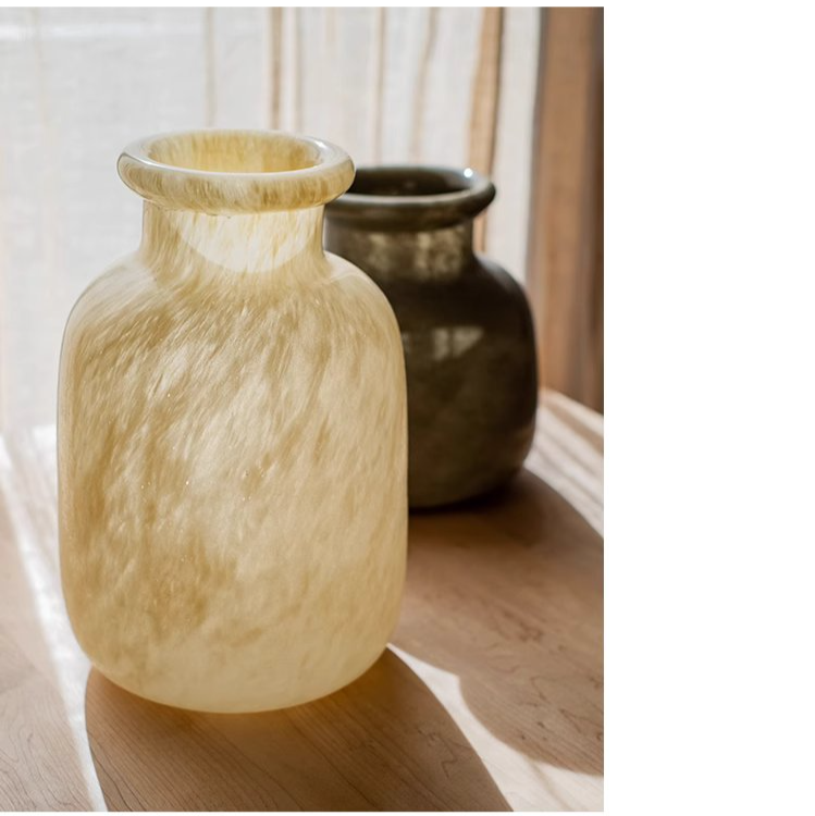 Large Matte Frosted Glass Vase - Modern Home Decor for Flowers, Centerpieces & Wedding Decorations - Perfect for Living Room, Dining Table & Event Styling