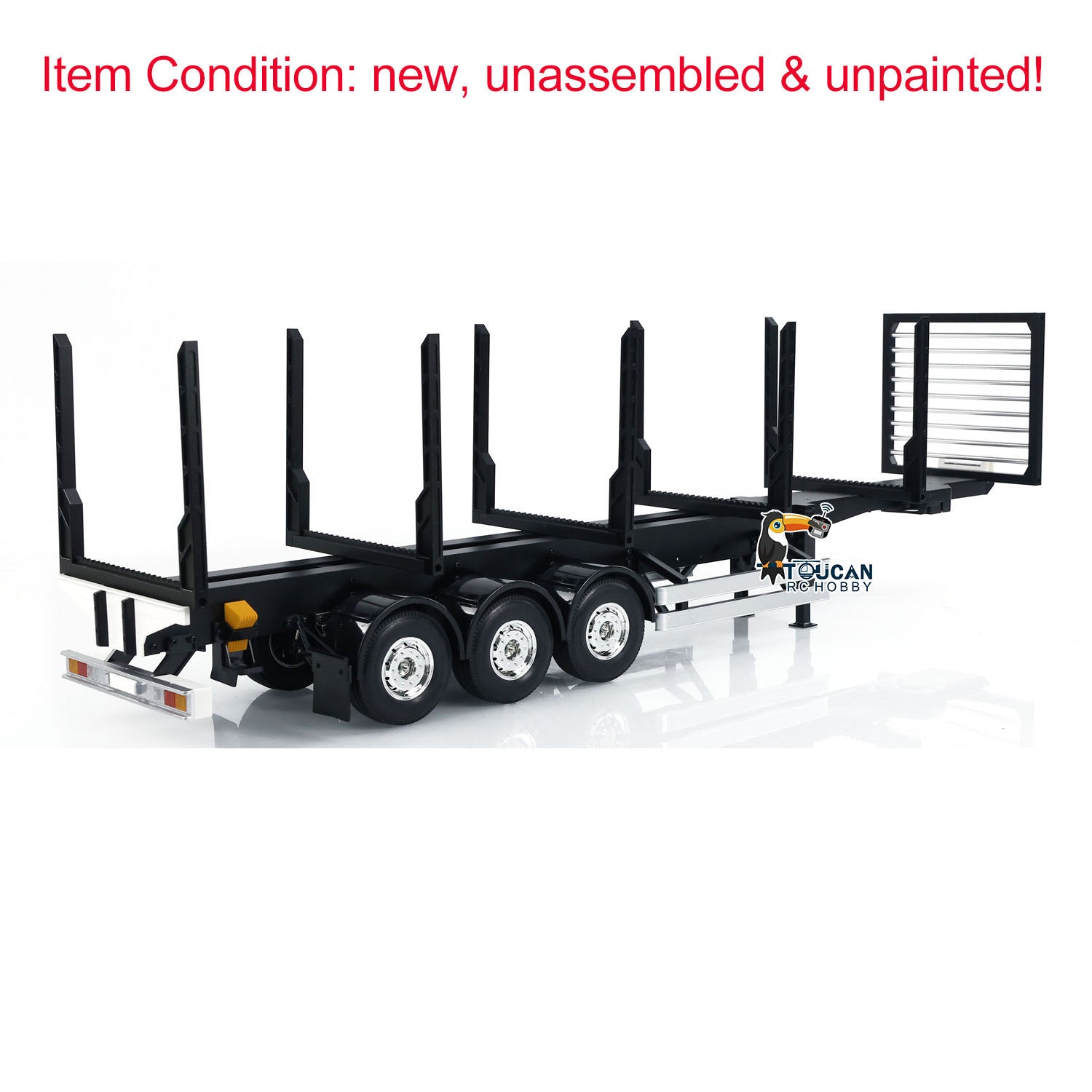 1/14 Scale 3 Axles Unpainted RC Reefer Semi Trailer Container Timber Flatbed Tractor Truck Kit - DIY Electric Car Model for Hobbyists & Collectors | Perfect for RC Racing, Construction Simulation & Display Scenes