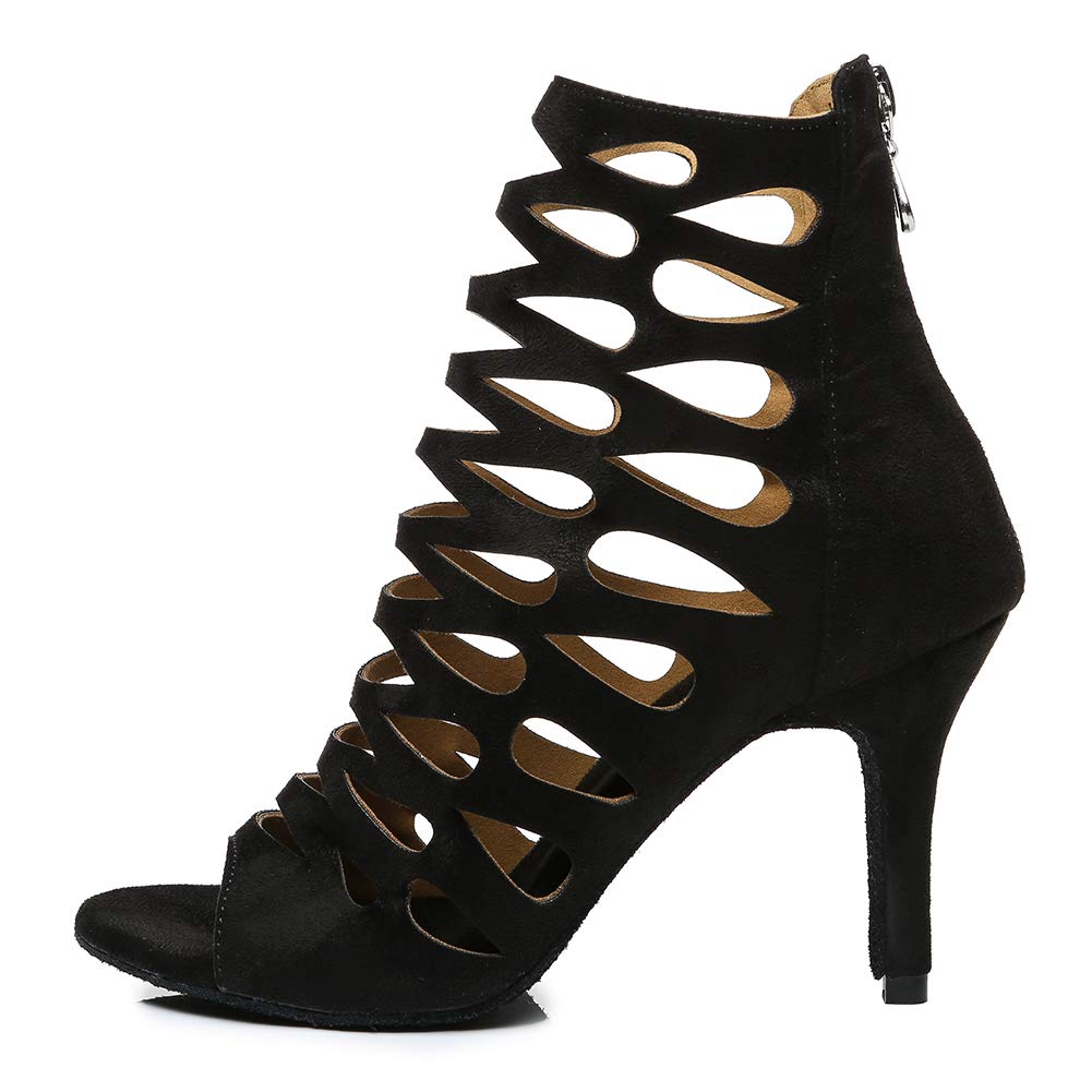 Latin Salsa Dance Boots for Women - Open Toe Ankle Ballroom Performance & Practice Shoes YCL455 | Perfect for Salsa, Bachata, Tango & Dance Competitions