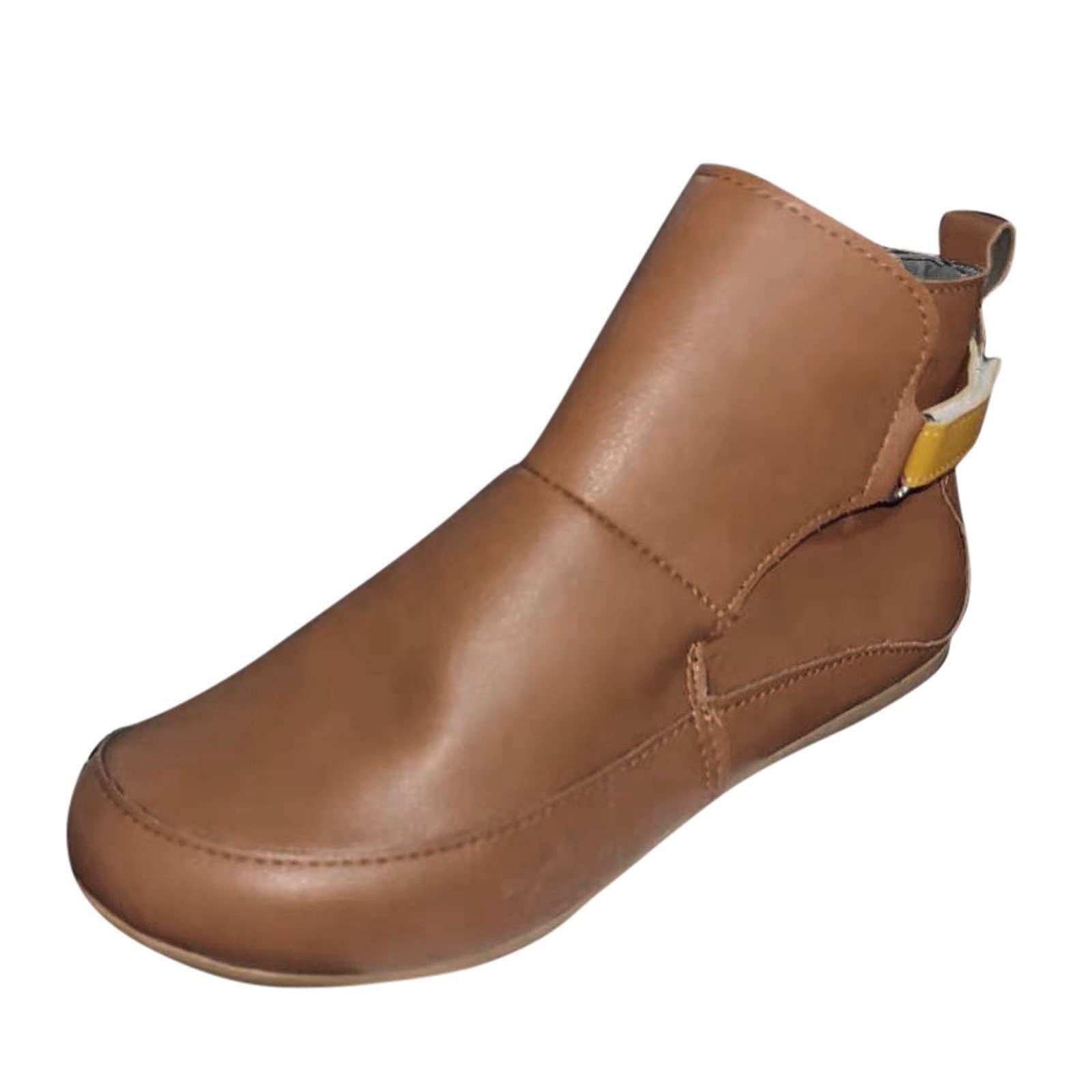 AMDBEL Women's Fall Booties 2024 - Comfortable Dressy Ankle Boots with Arch Support & Adjustable Buckle | Slip-On Shoes for Work, Office & Casual Outfits