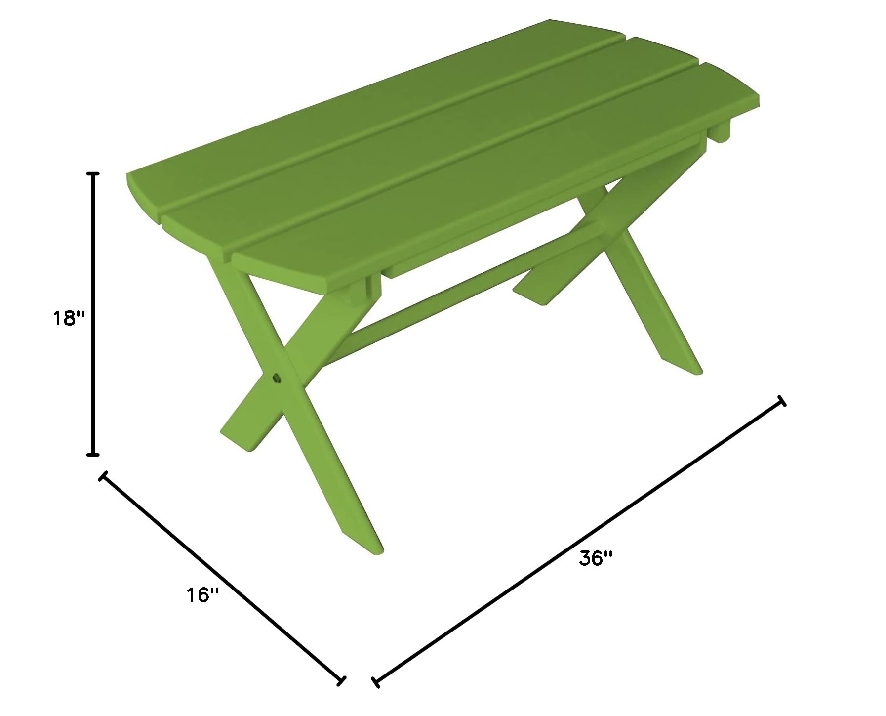 Pine Folding Coffee Table - Lightweight & Portable Lime Green Side Table for Small Spaces | Perfect for Apartments, Dorms, Patio & Outdoor Use | Furniture Barn USA