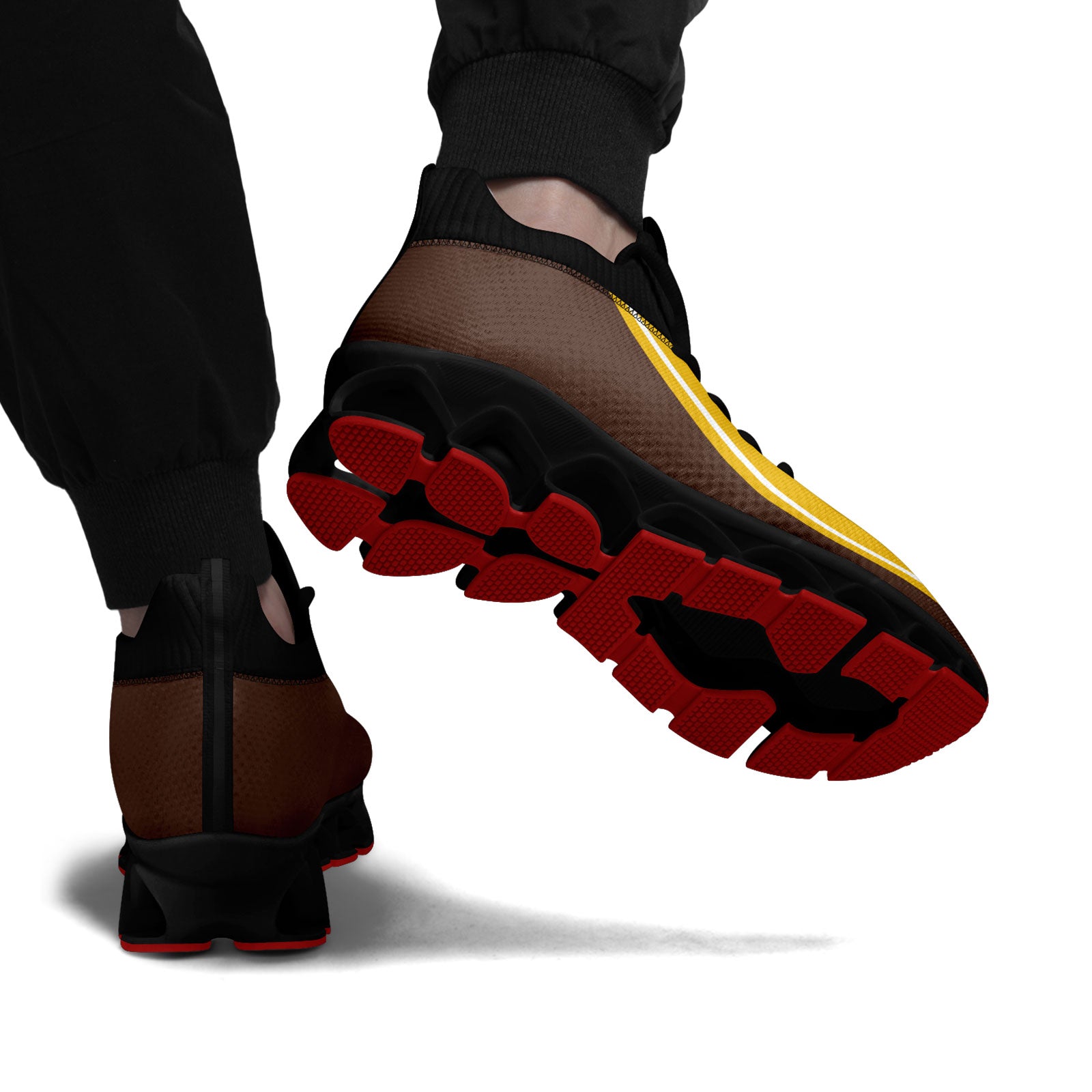 Custom Brown & Yellow Maxsoul Personalized Sneakers - Breathable Comfort Shoes for Men & Women (FN030XD D020388) - Perfect for Running, Gym Workouts & Casual Streetwear Fashion