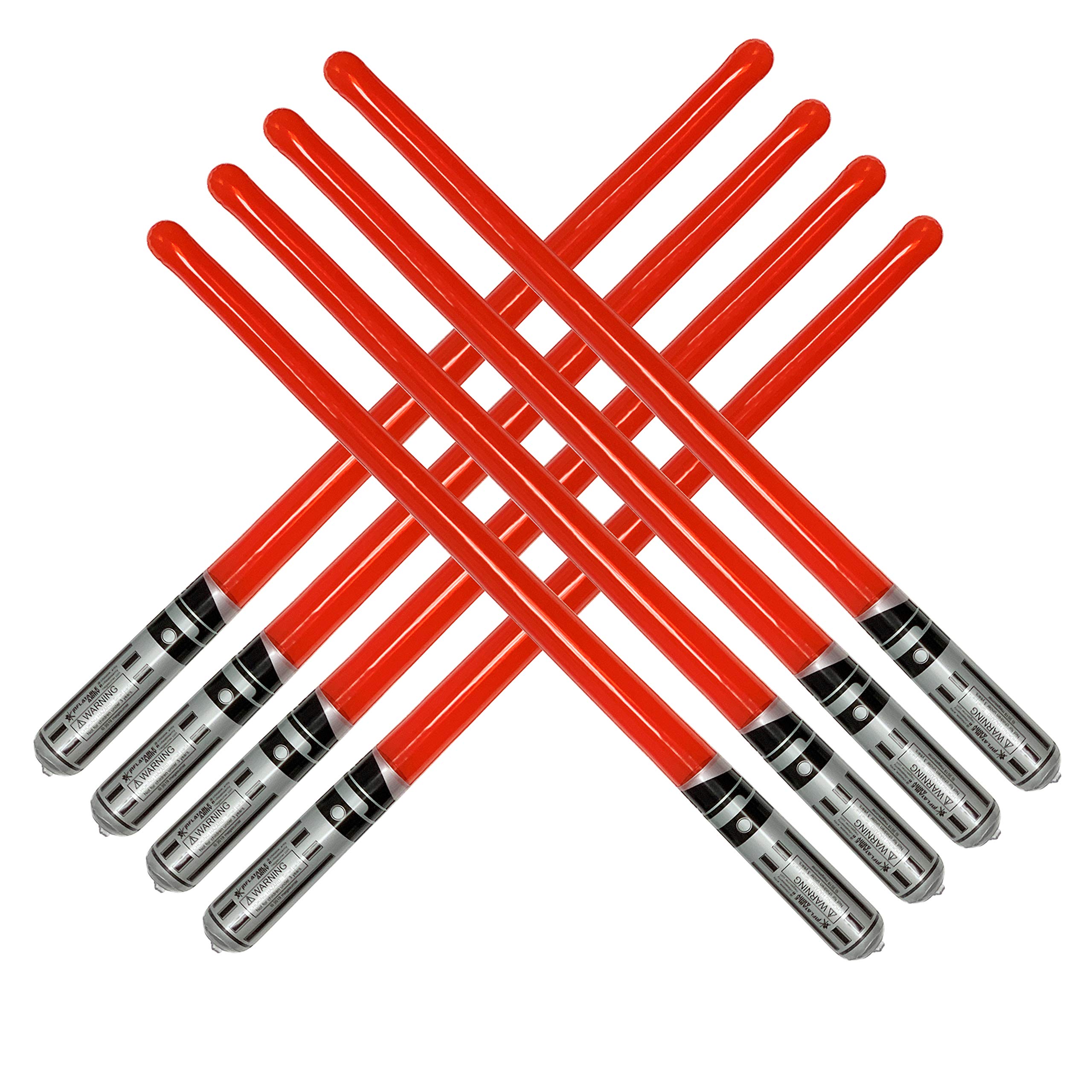 8 Pack Red Inflatable Light Saber Sword Toys for Kids - Durable Foam Lightsabers for Star Wars Cosplay, Birthday Parties & Outdoor Play