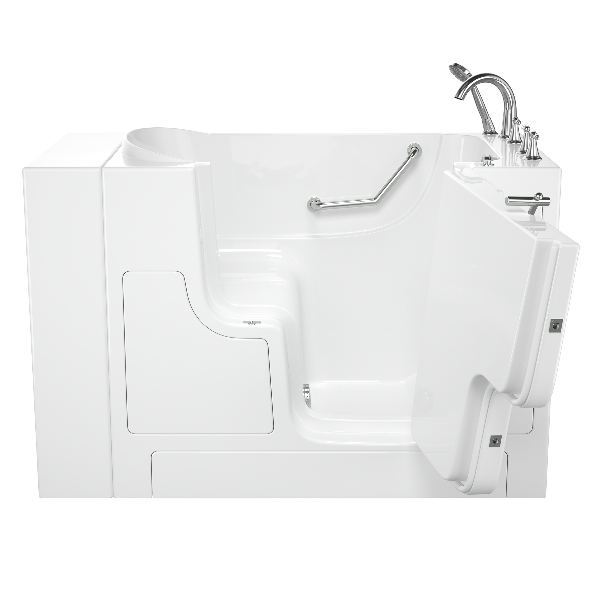 30 x 52 Inch Gelcoat Walk-In Bathtub with Soaker System - Right Hand Drain & Faucet Included | Non-Slip Safety Tub for Elderly & Mobility Needs | Perfect for Home Accessibility & Relaxation