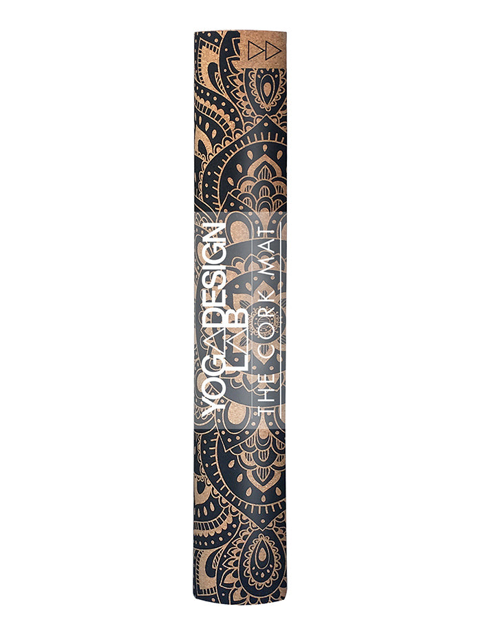 Premium Cork Yoga Mat 3.5mm - Eco-Friendly Non-Slip Mandala Design in Black | Ideal for Hot Yoga, Pilates & Home Workouts