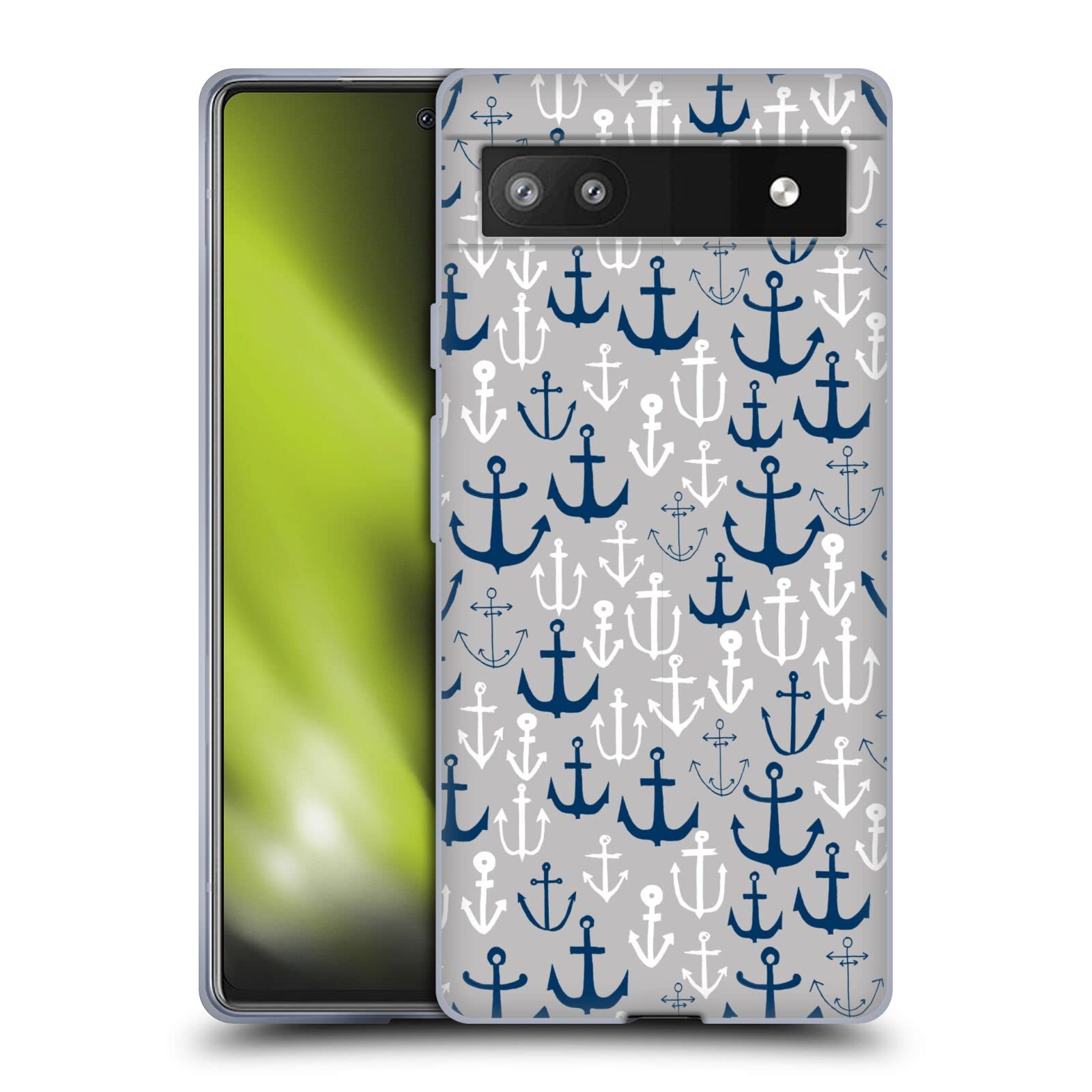 Andrea Lauren Anchors Sea Animals Soft Gel Case for Google Pixel 6a - Beach & Travel Protection