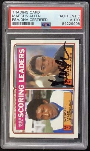 Marcus Allen Signed 1983 Topps #205 Football Card HOF Raiders Autograph PSA/DNA Certified - NFL Autographed Collectible for Sports Memorabilia Display & Investment