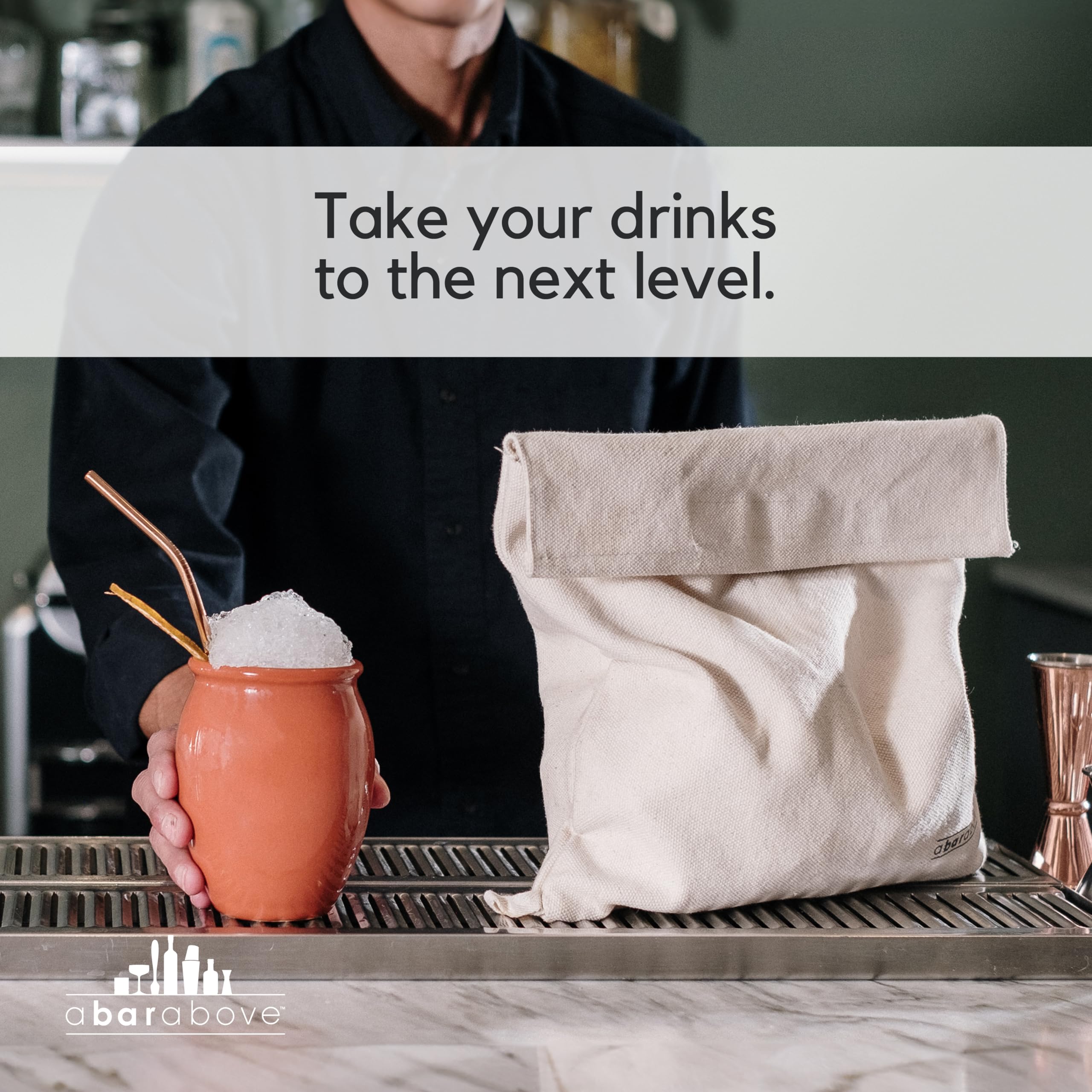 Premium Lewis Bag - Reusable Black Ice Crusher Bag for Cocktails & Mai Tais | Professional Grade Canvas with Flap | XL 15.5