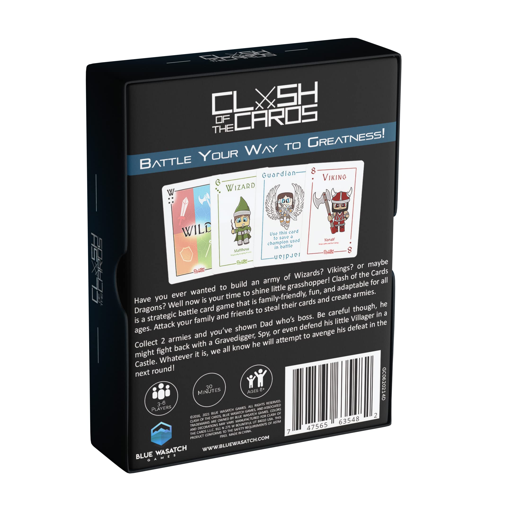 Blue Wasatch Games Clash of The Cards - Strategic Card Battle Game for Adults, Teens & Kids | Match, Collect & Build Armies with Action Cards | Perfect for Family Game Nights & Party Entertainment