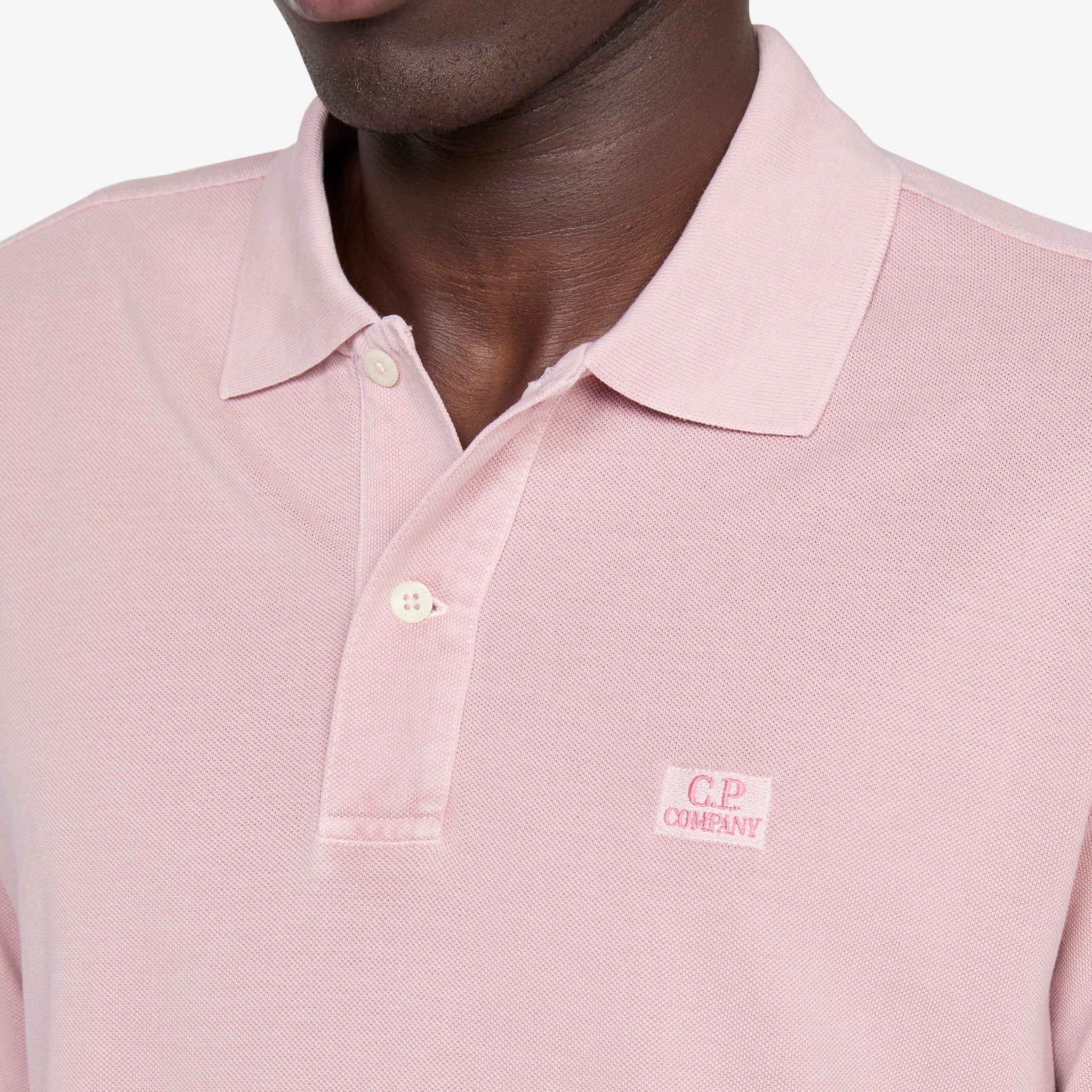 24/1 Piquet Logo Polo Shirt for Men - Soft Cotton Misty Rose Color - Perfect for Casual Wear, Golf & Office Outfits