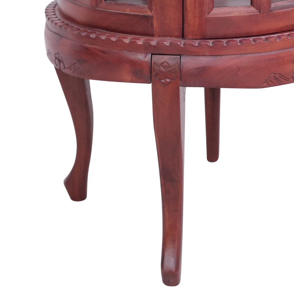 vidaXL Solid Mahogany Wood Side Cabinet with Glass Doors - 19.7