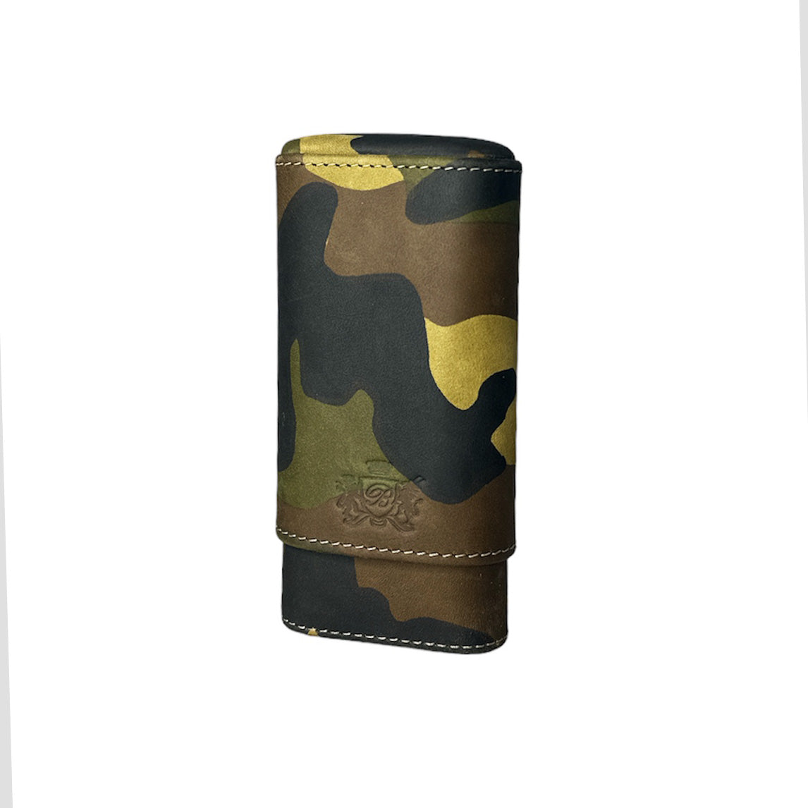 Brizard & Co Showband 3 Cigar Case - Camo Nubuck Leather Cigar Holder for Travel & Outdoor Use | Premium Cigar Accessories for Men