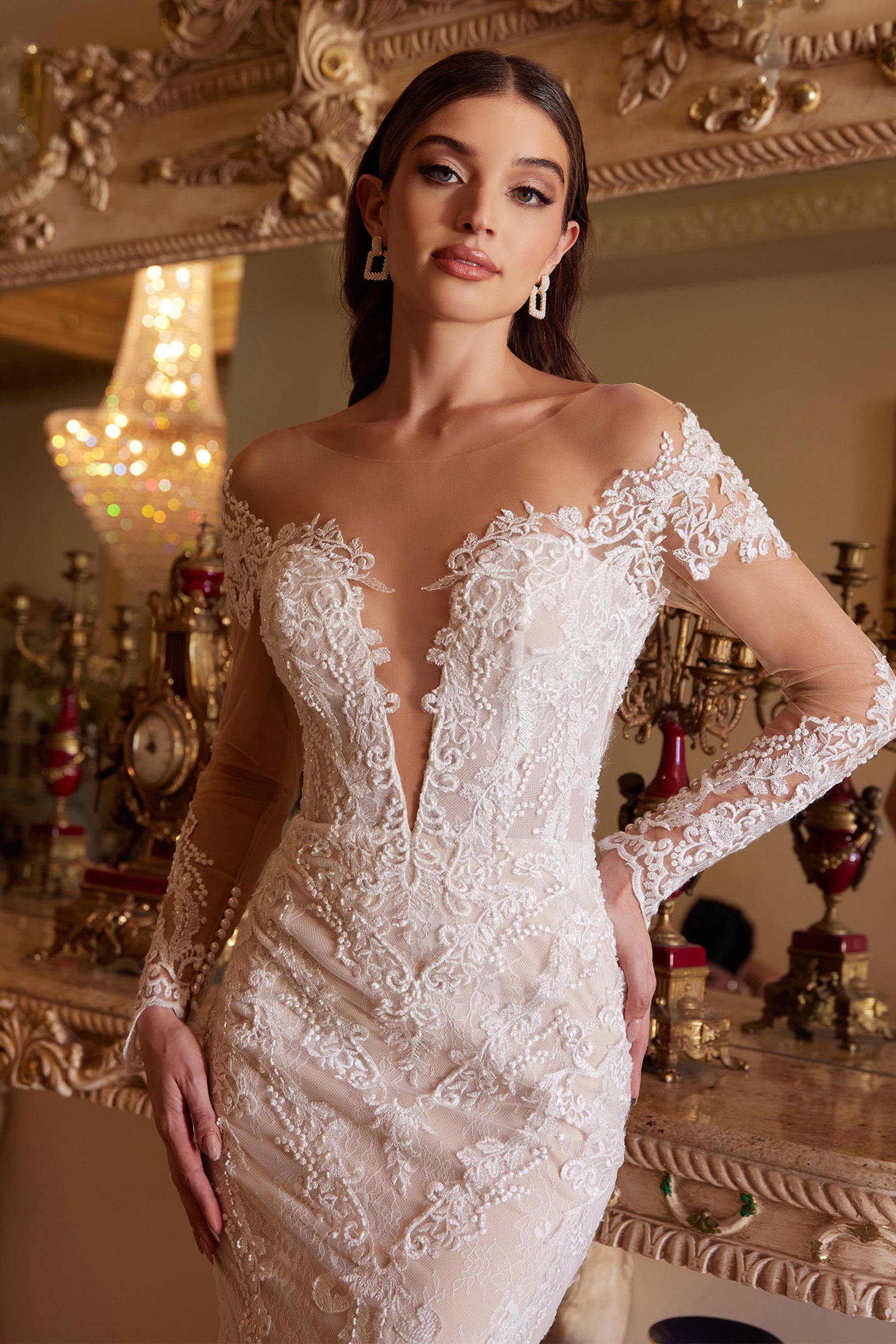 Bohemian Lace Mermaid Gown A1022 by Andrea & Leo - Elegant Beach Wedding Dress for Brides, Evening Gowns & Special Occasions