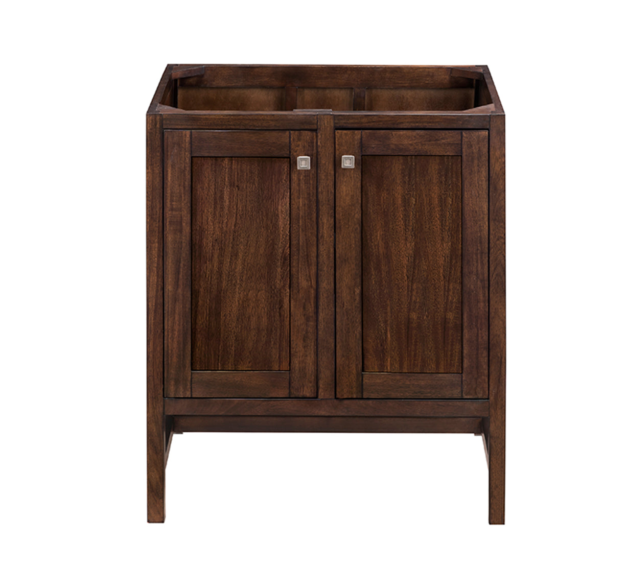 Addison 30 Inch Single Vanity Cabinet with Doors - Mid Century Modern Acacia Wood Bathroom Storage for Small Spaces