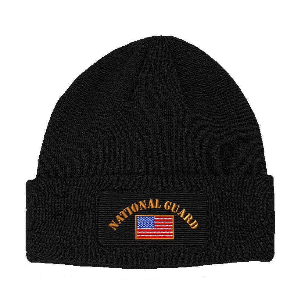 National Guard Embroidered Acrylic Skull Cap Beanie for Men & Women - Warm Winter Hat for Military Supporters & Outdoor Activities