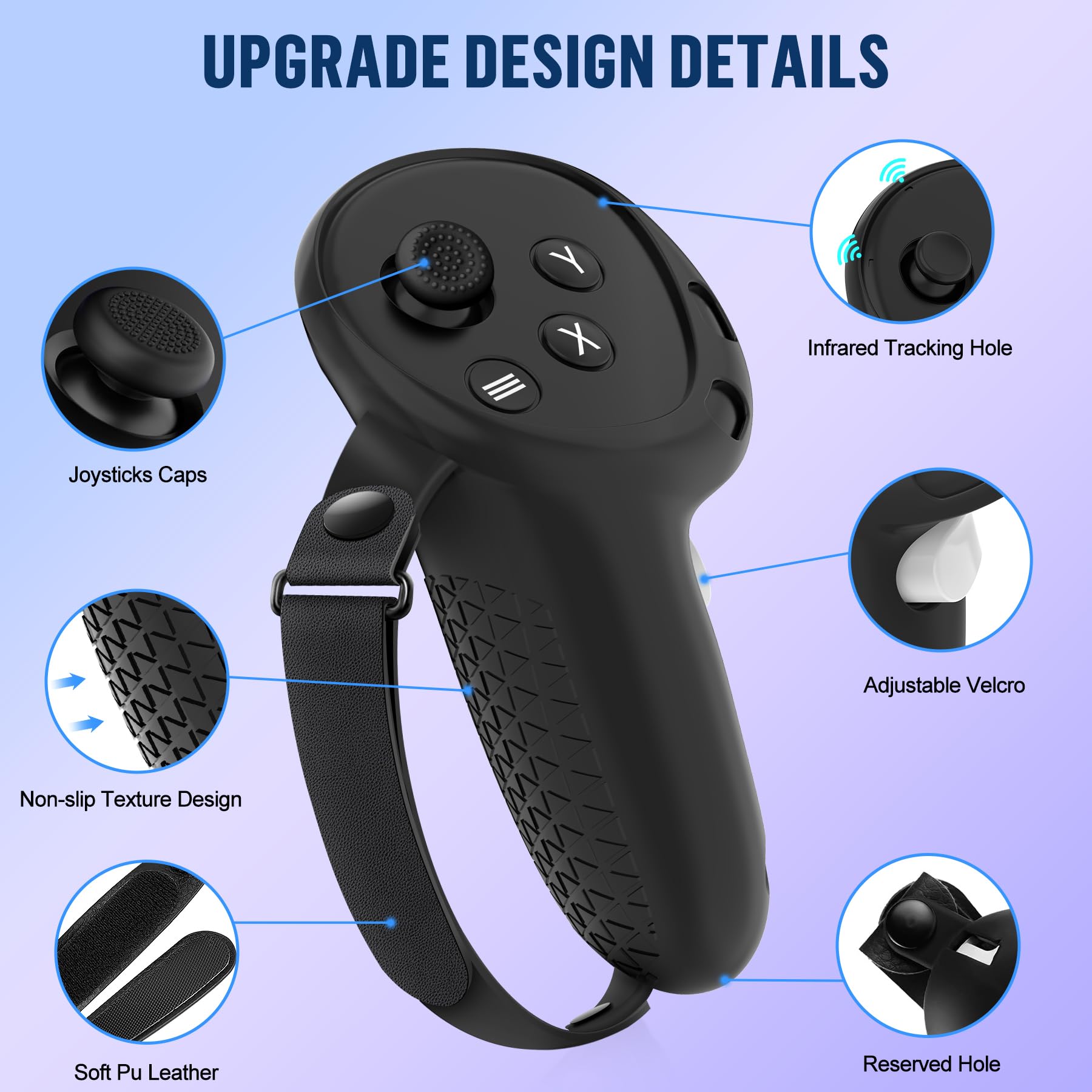 Meta Quest 3S VR Accessories Set - Silicone Face Cover, Controller Grips, Headset Shell & Lens Protector for Oculus/Meta Quest 3S (Black) - Enhanced Comfort & Protection for VR Gaming & Fitness