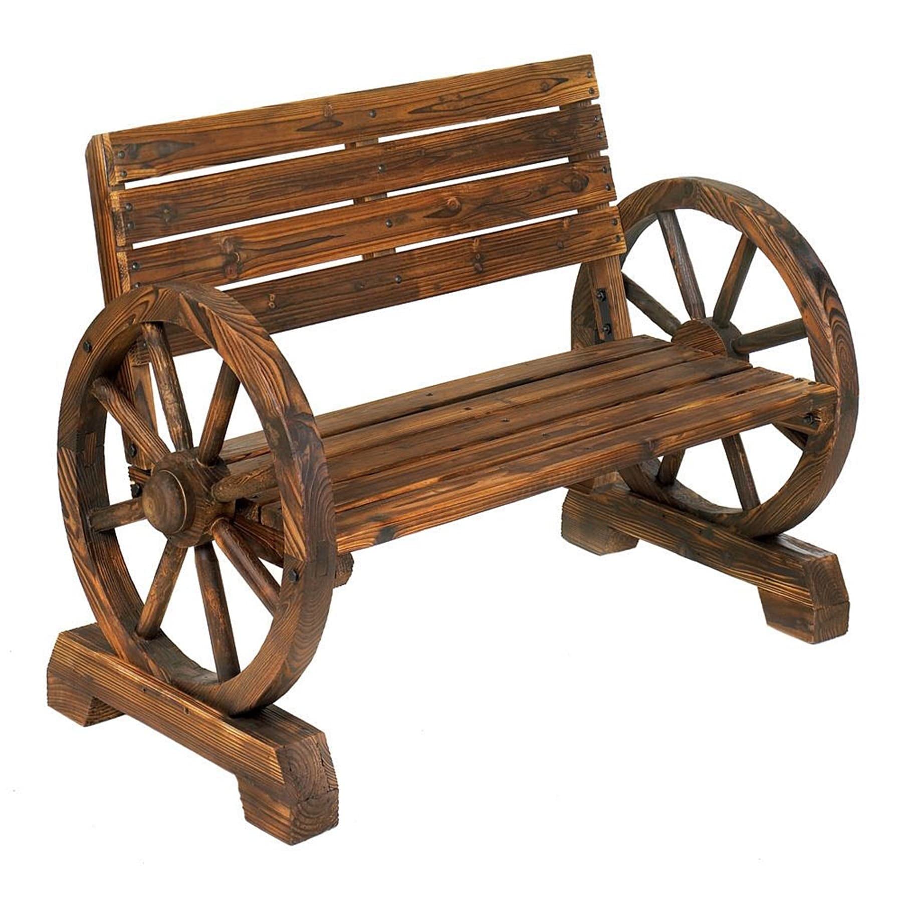 BSD National Supplies Olmsted Rustic Wooden Outdoor Bench - Perfect for Garden, Patio, and Countryside Relaxation