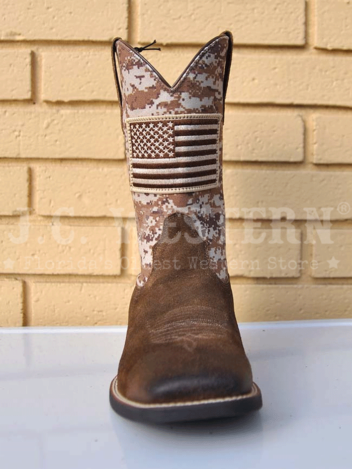 Ariat Men's Sport Patriot Western Boot - Antique Mocha Suede Camo for Cowboy, Rodeo & Outdoor Activities | Durable Work & Riding Boots for Ranch, Horseback & Country Lifestyle