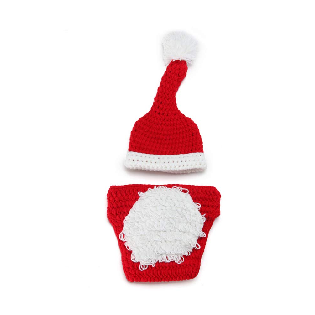 Amosfun Newborn Halloween Costume Photography Outfits - 2PCS Knit Baby Photo Clothes Set with Crochet Hat | Warm & Cute Knitwear for Infant Boy Toddler | Perfect for Halloween Photoshoots, Christmas Portraits & Seasonal Newborn Photography