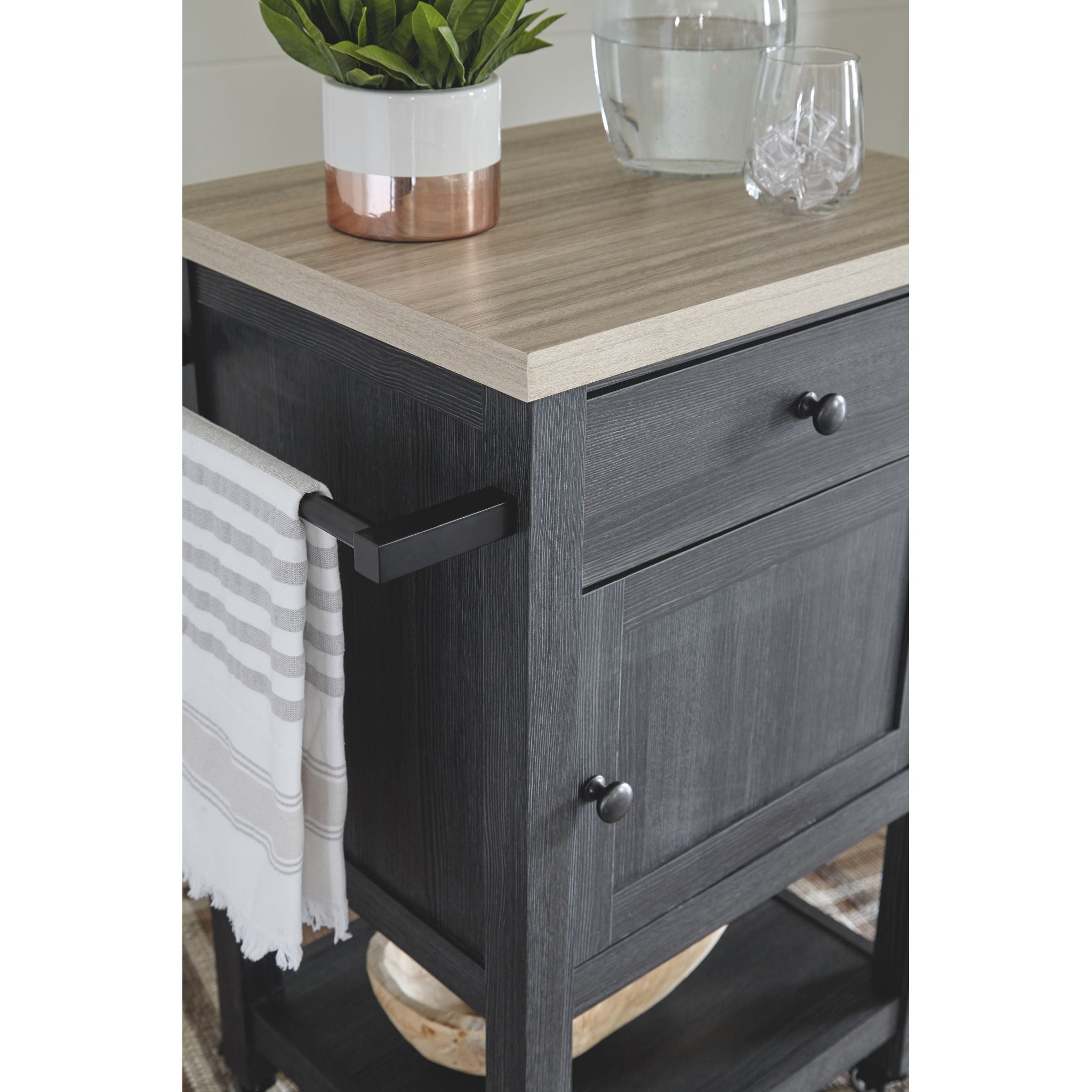 Boderidge Bar Cart - Stylish Rolling Serving Cart with Wheels for Home, Kitchen, or Party - Perfect for Wine, Cocktails, and Beverage Storage