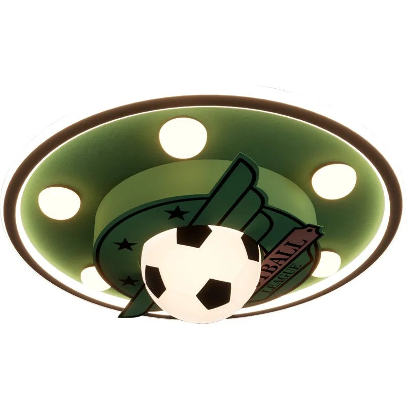 Kids Football League Themed LED Ceiling Light - Team Logo Night Light for Boys Bedroom & Game Room Decor