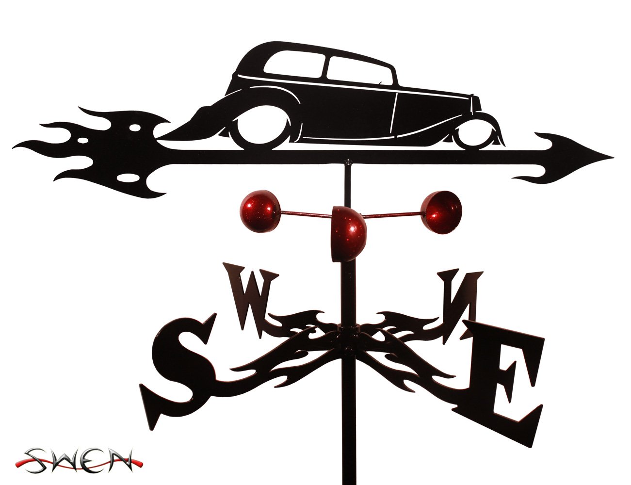 SWEN Products Farrell Series Exotic Hotrod Weathervane - Vintage Style Metal Roof Ornament for Home & Garden Decor, Perfect for Barns, Garages and Outdoor Spaces