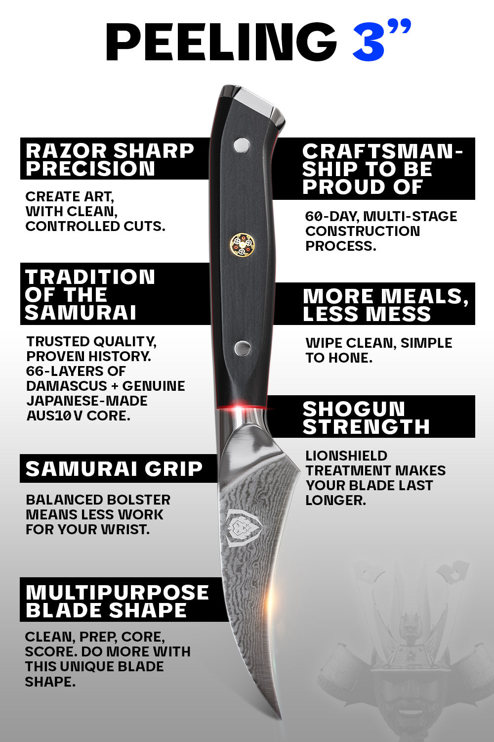 Premium Dalstrong Shogun Series ELITE Bird's Beak Peeling & Paring Knife - 3 Inch Ultra Sharp Japanese Steel Blade for Professional Chefs & Home Cooking - Perfect for Peeling Fruits, Vegetables & Precision Cutting
