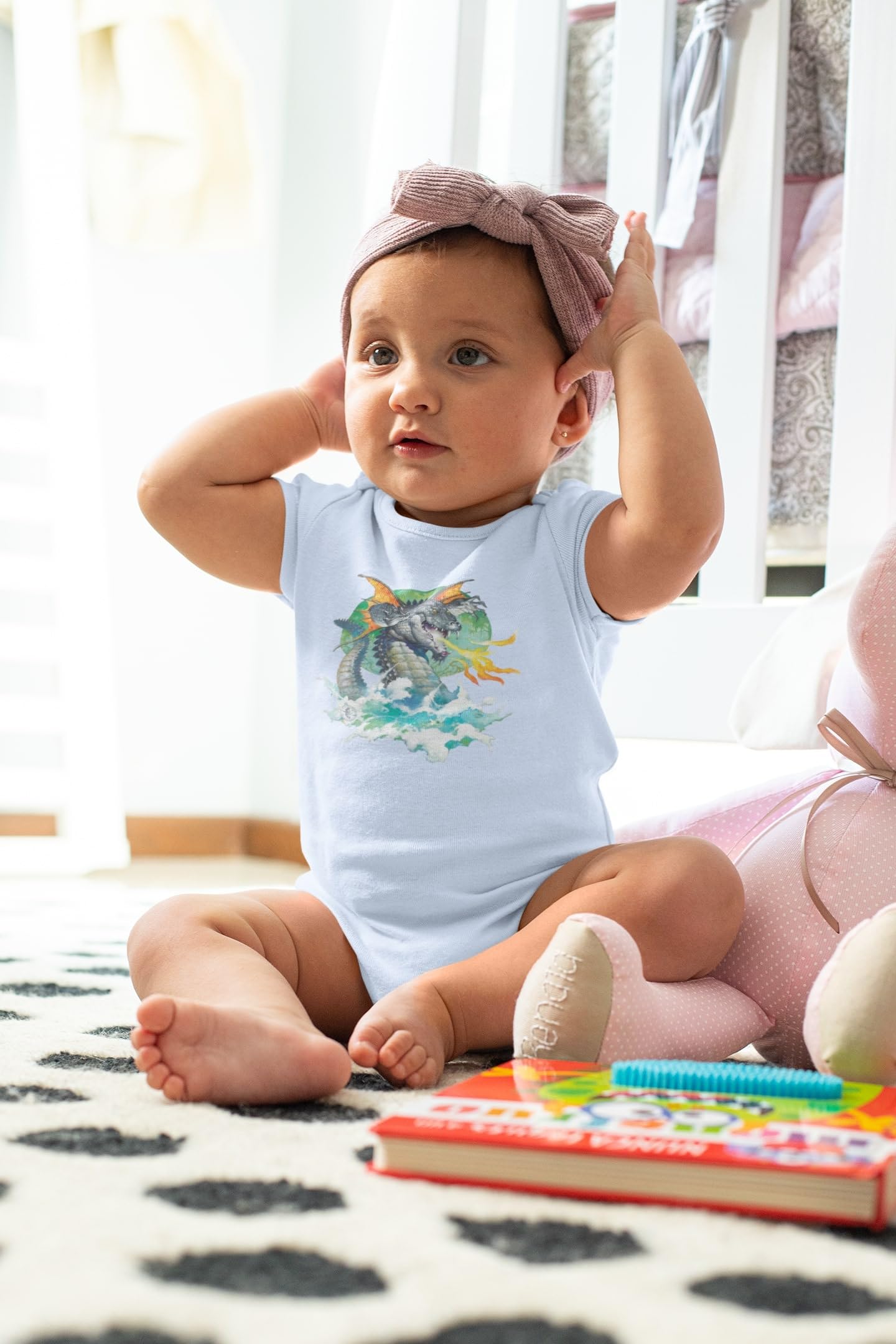 Frank Frazetta Art Winged Alligator Dragon Baby Bodysuit - Cute Infant Onesie for Boys & Girls - Perfect for Casual Wear, Photo Shoots & Gift Giving