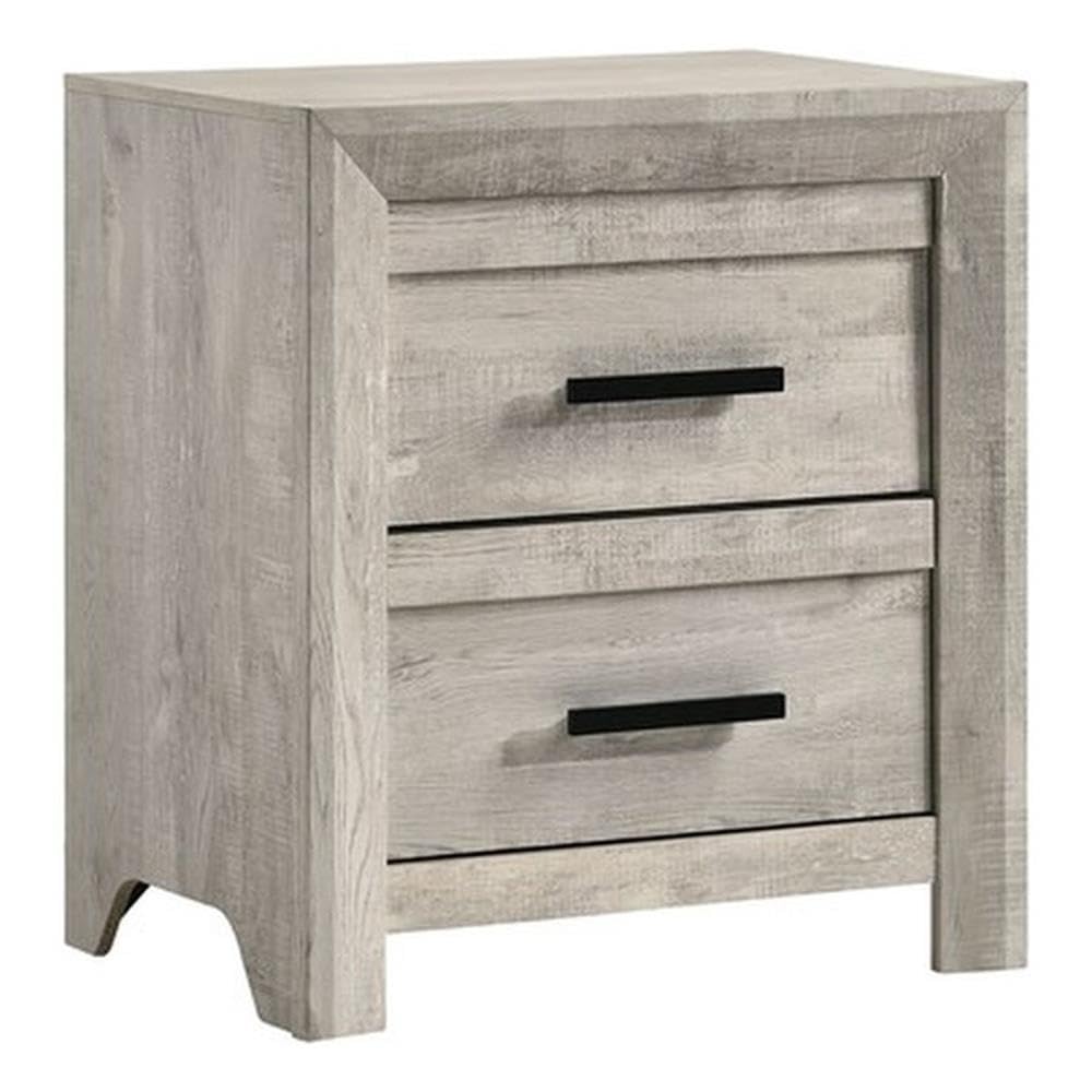 Picket House Furnishings Keely 2-Drawer White Nightstand - Modern Bedside Table for Bedroom, Guest Room & Nursery Storage