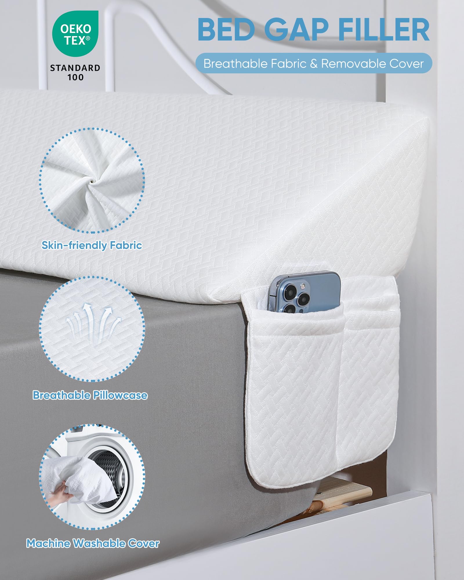 Forias Bed Wedge Pillow for Headboard - 54