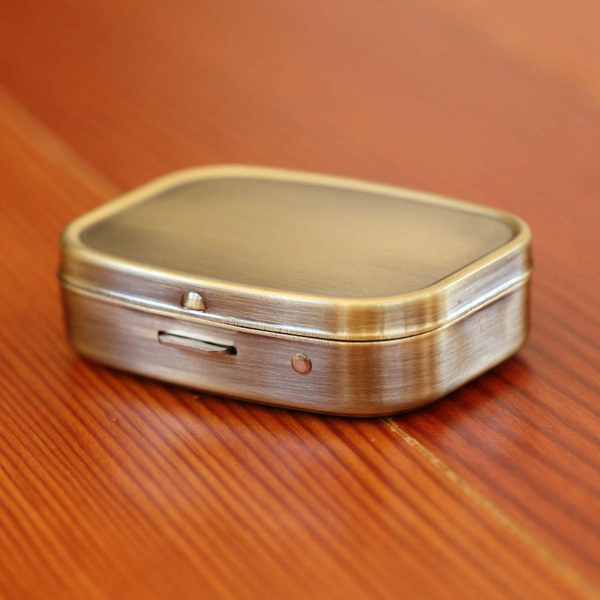 Elegant Virgo Zodiac Brass Rectangle Pill Box - Perfect for Daily Medication, Travel & Organizing Small Items - Watercolor Design