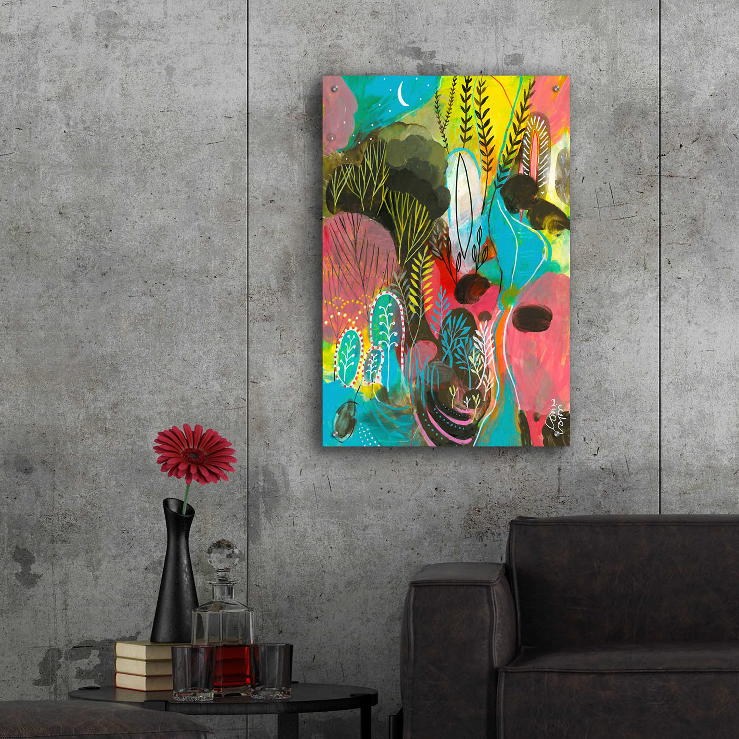 Water Cycles by Corina Capri - 24x36 Inch Acrylic Glass Wall Art Print - Modern Abstract Nature Painting for Living Room, Bedroom & Office Decor