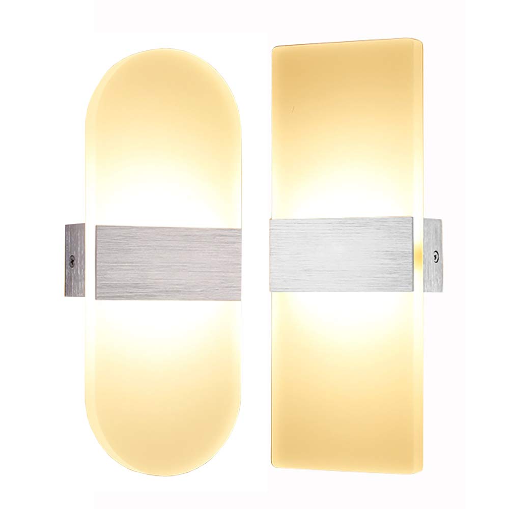 12W LED Wall Lights for Indoor Living Room - Modern Acrylic Wall Sconce Lighting, Decorative LED Wall Lamp for Bedroom, Hallway, Stairs & Balcony - Perfect for Ambient Lighting and Home Decor