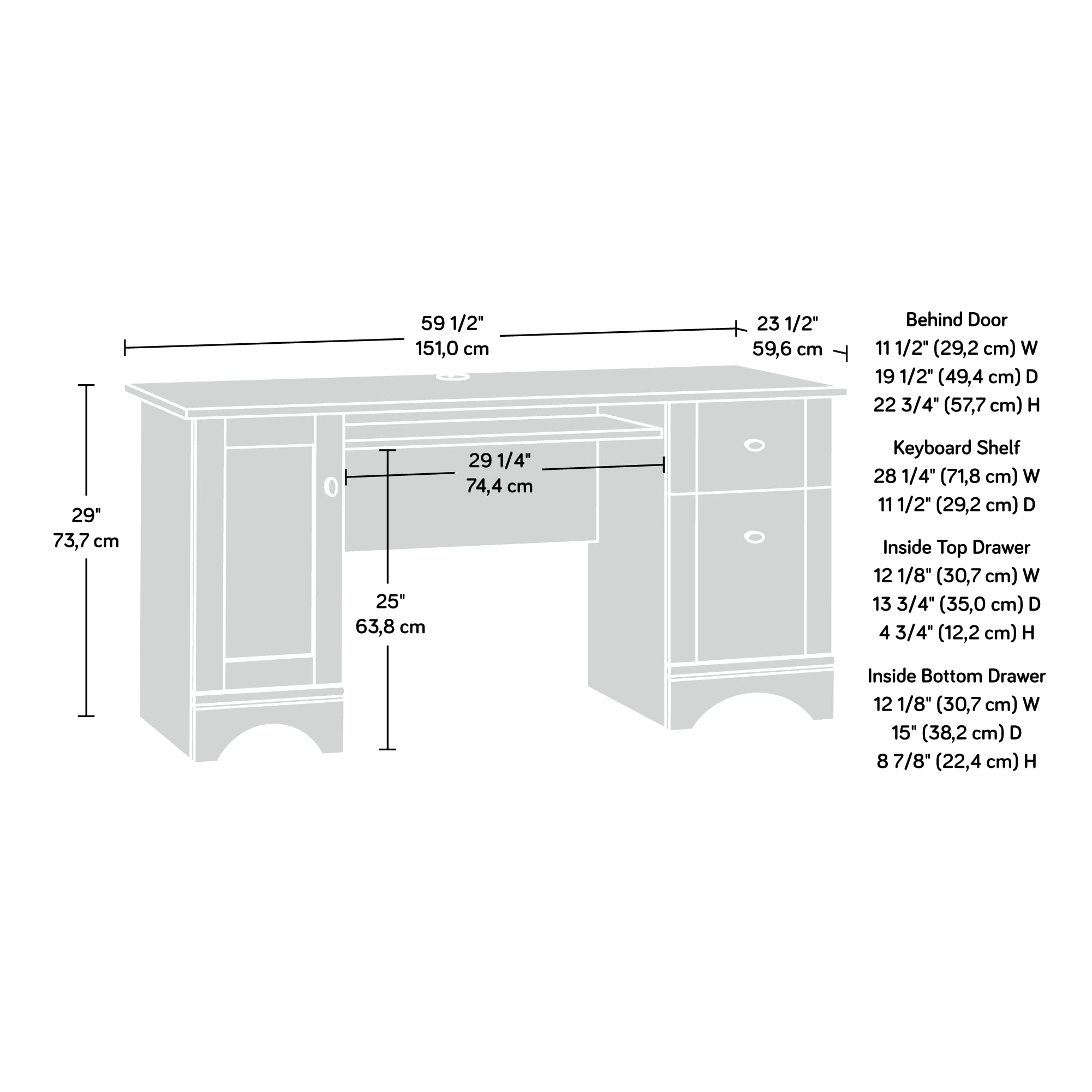 Sauder Laurel Oak Finish Office Desk for Home & Workspace - Stylish & Functional Computer Desk for Small Spaces, Study, or Remote Work
