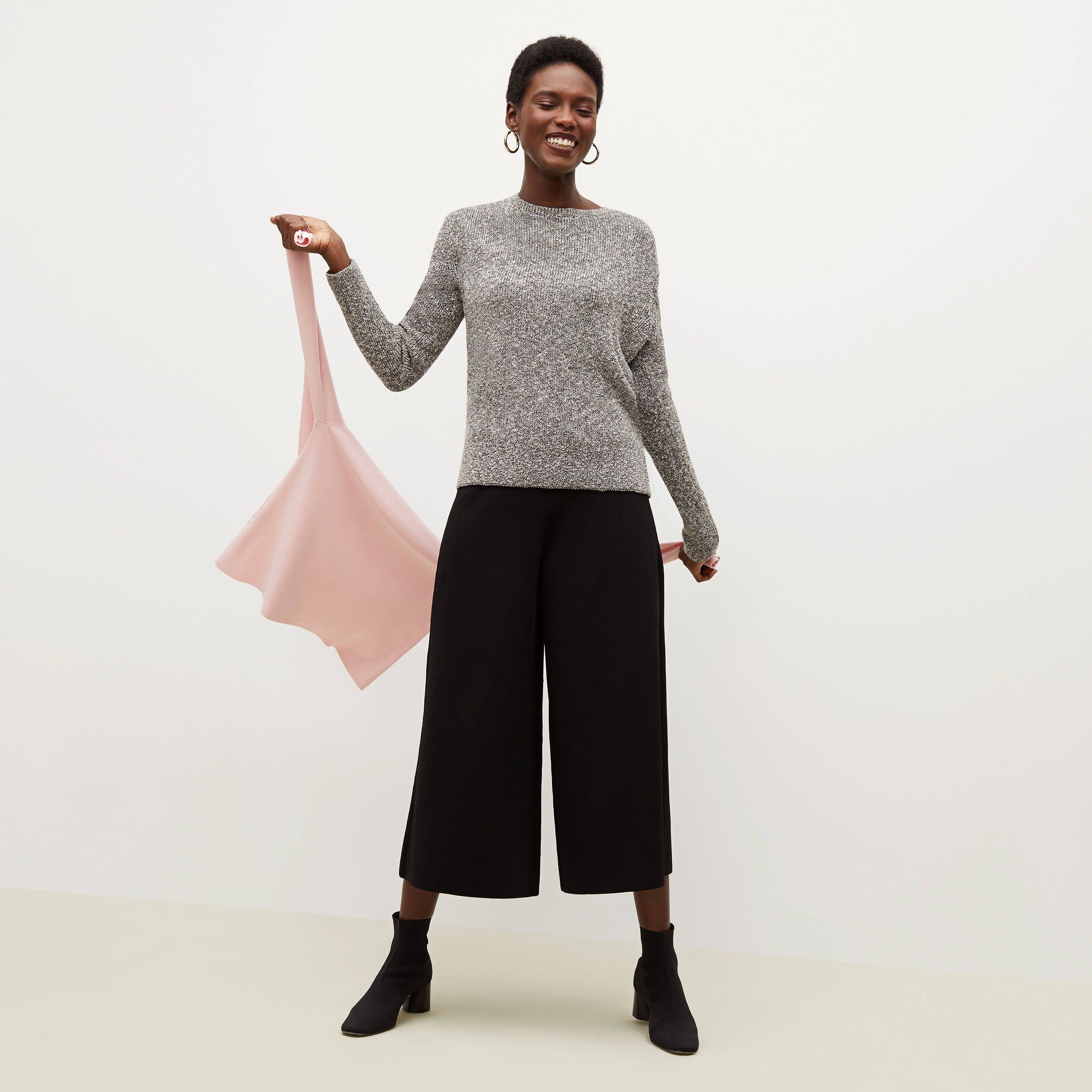 Rogala Stretch Culotte Jumpsuit & Knit Cardigan Set in Black | Comfortable Lounge Wear for Women | Perfect for Yoga, Travel, and Casual Outings