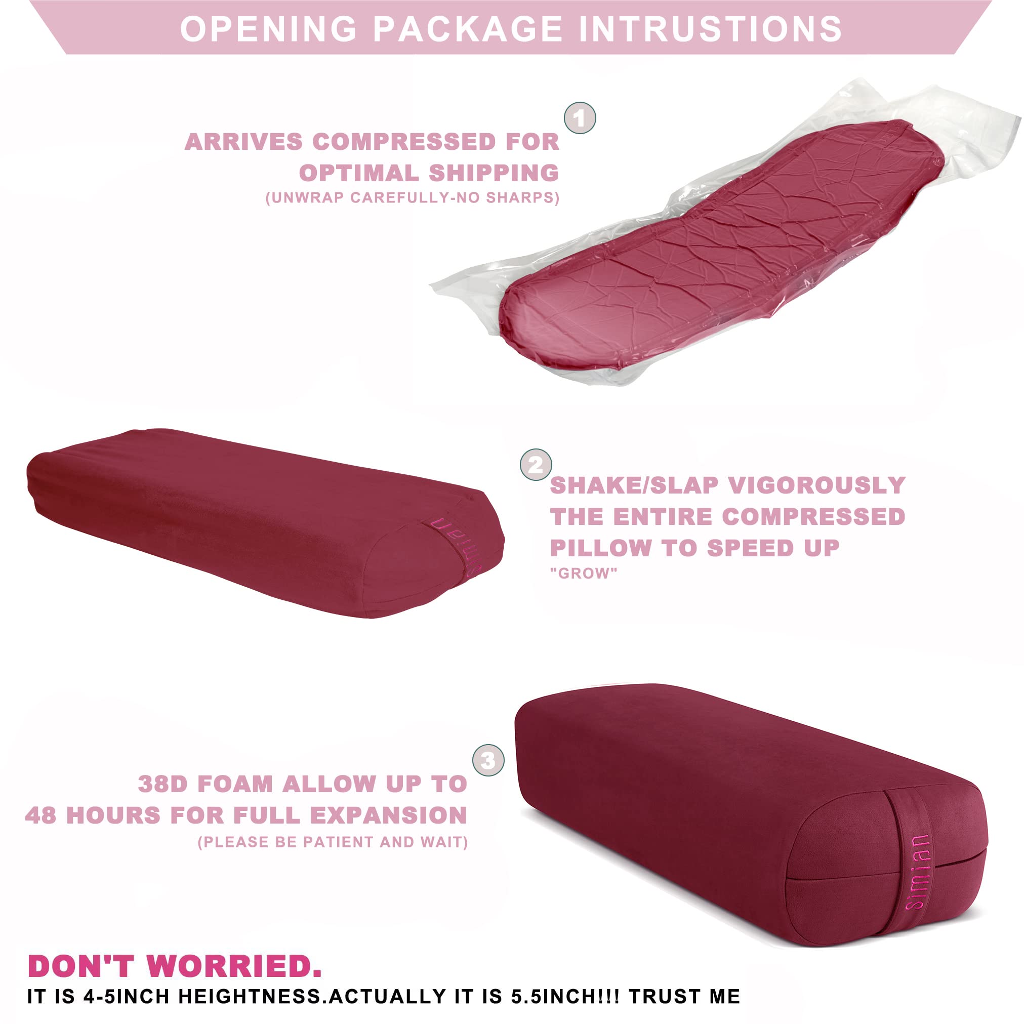 Premium Yoga Bolster Pillow - Supportive Rectangular Meditation Cushion with Washable Velvet Cover for Restorative & Yin Yoga - Ideal for Home, Studio, and Meditation Practice