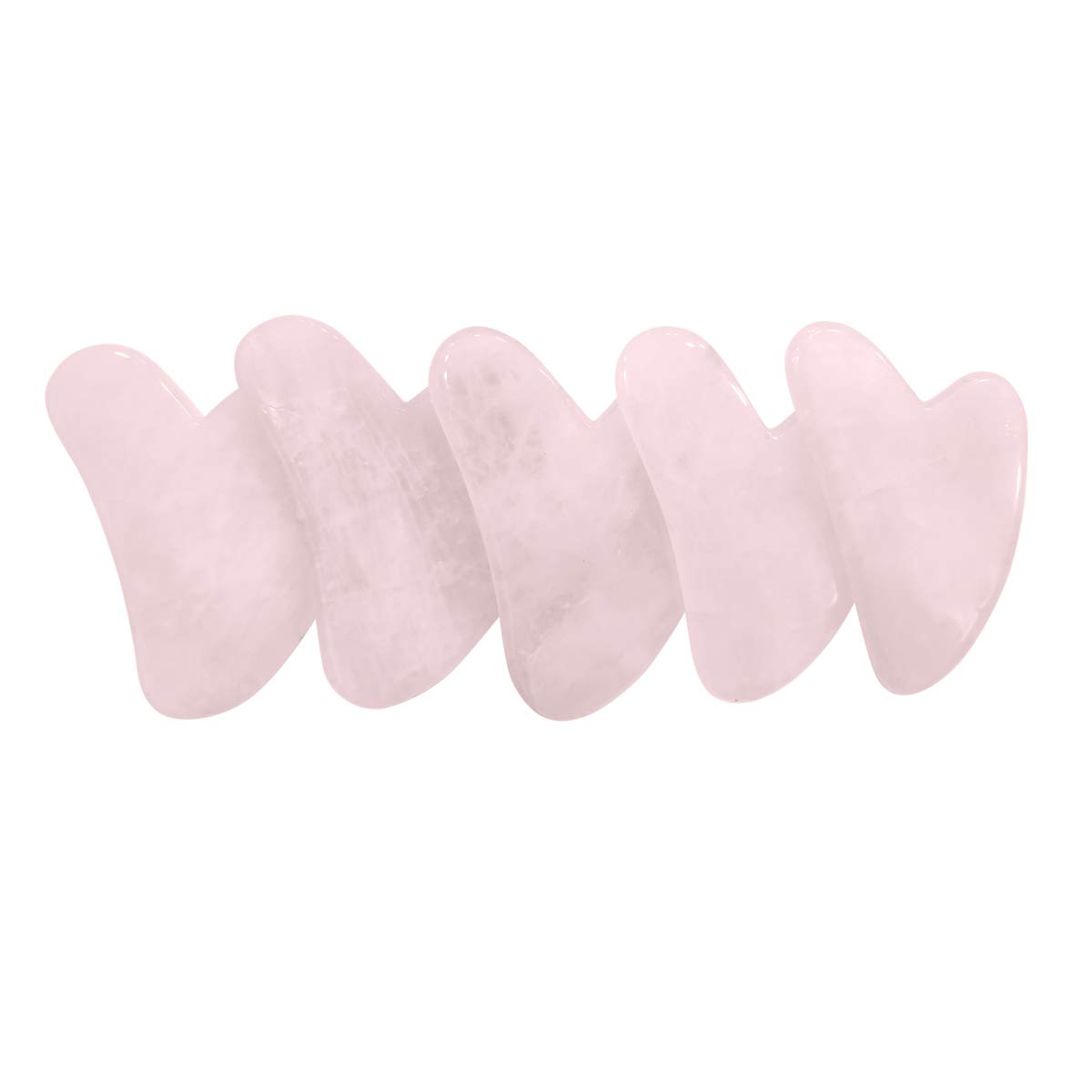 Rose Quartz Gua Sha Tool Set of 3 - Natural Facial Massager for Skin Tightening & Lymphatic Drainage | Rejuvenating Face Sculpting Stone for Anti-Aging & Glowing Skin | Perfect for Daily Skincare Routine, Spa Treatments & Self-Care Rituals