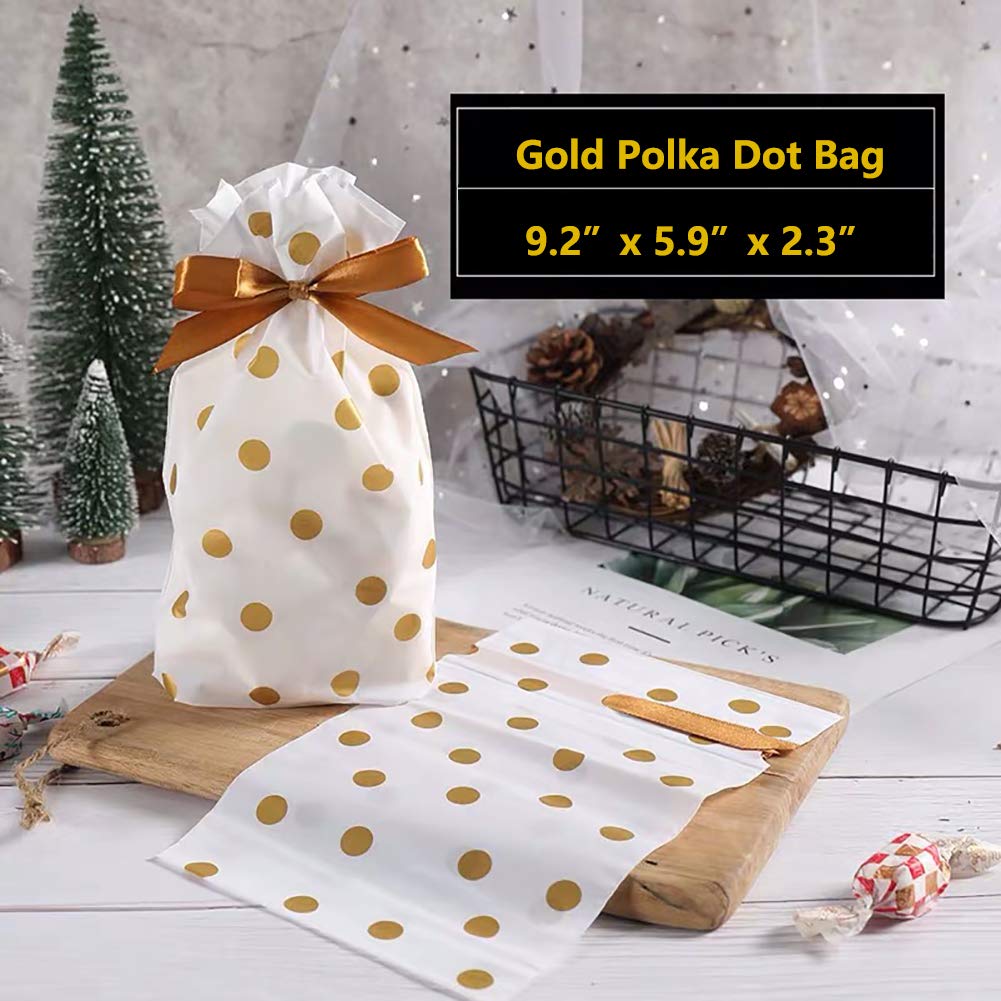 24pcs Enjonar Plastic Drawstring Treat Bags - Gift Favor Candy Goodie Bags for Birthday, Wedding, Baby Shower, Bridal Shower & Holiday Parties - Perfect for Party Favors, Candy Storage & Gift Wrapping